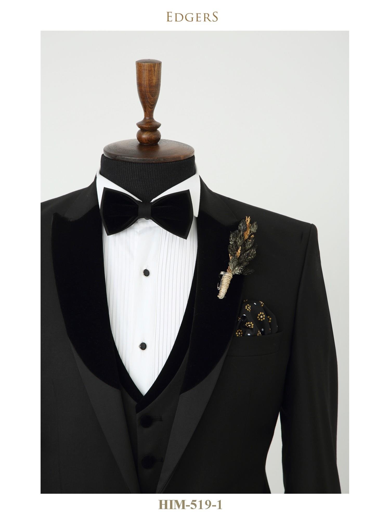 Velvet Collar Vest Black Tuxedo Wholesale