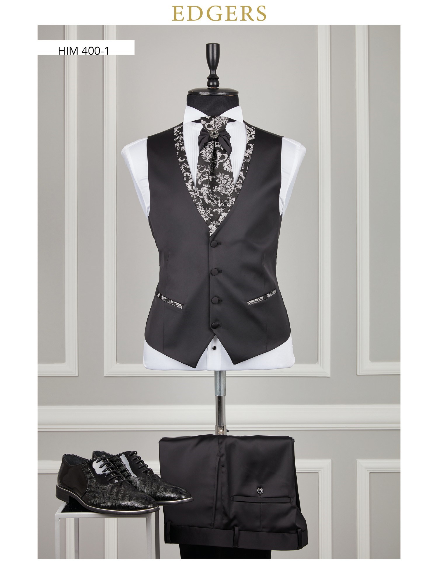 Black Silver Patterned Tuxedo Wholesale