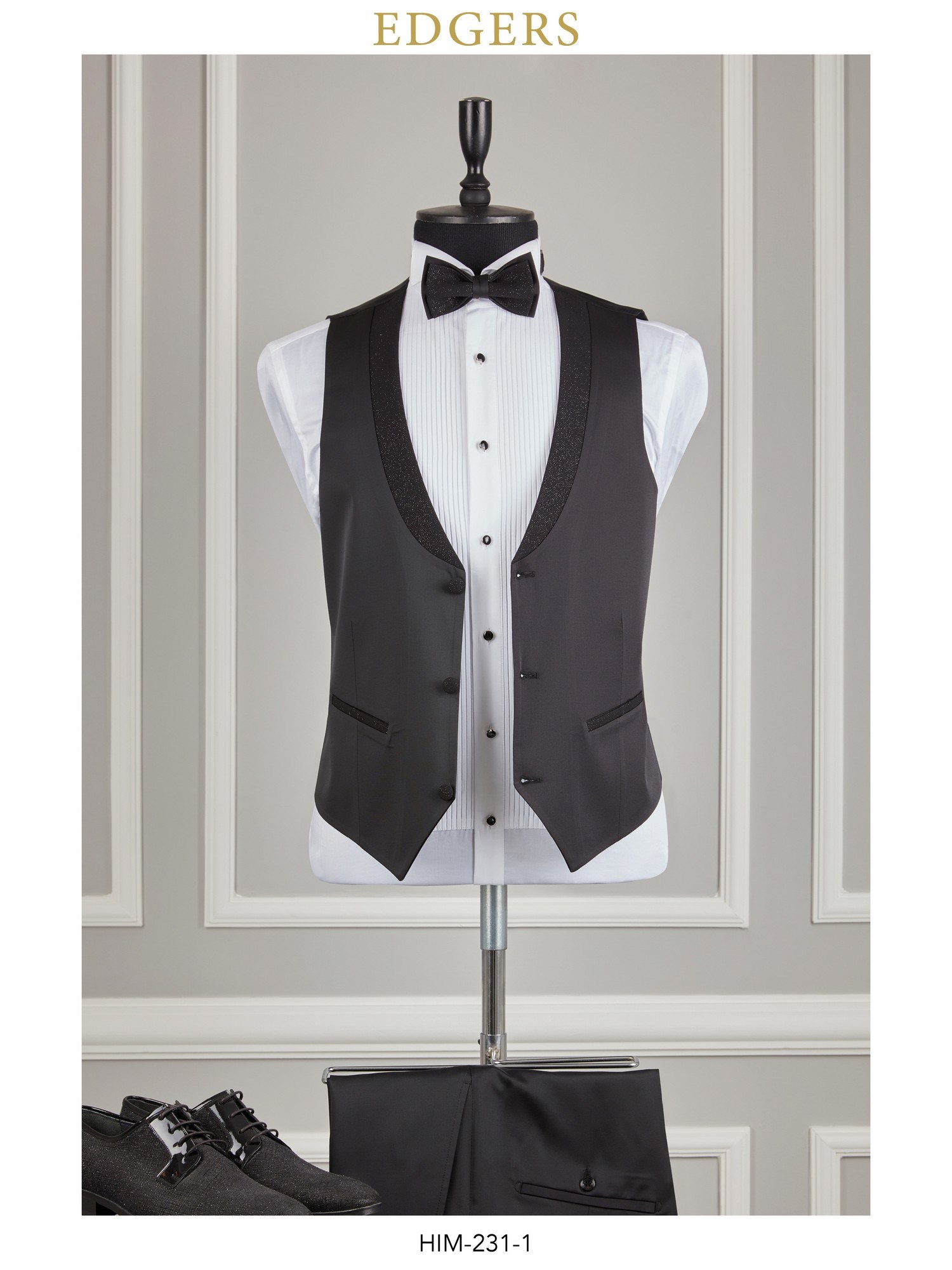 Black Sparkly Three Button Wedding Suit Wholesale
