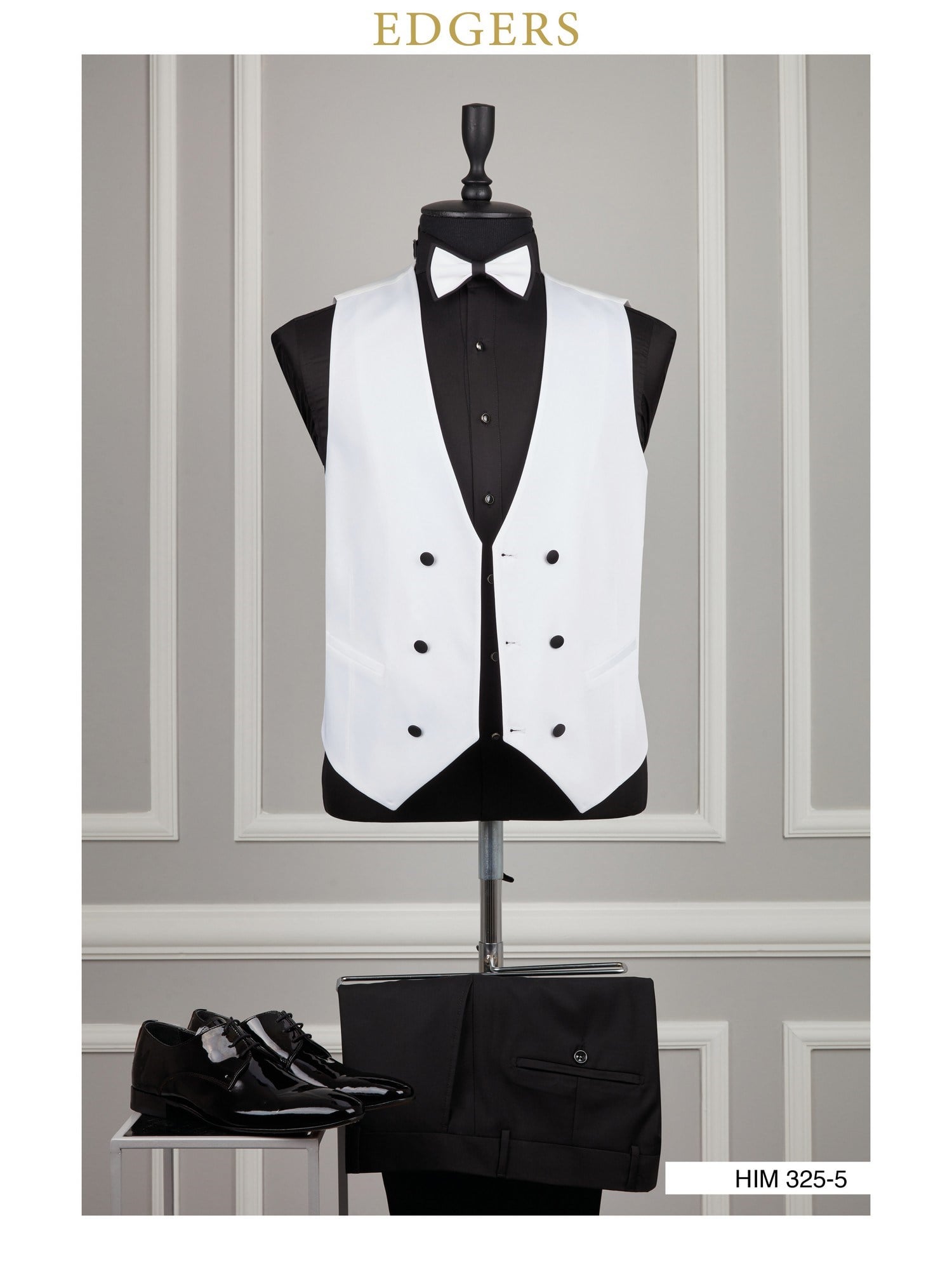 Wing Collar Black White Wedding Suit Wholesale