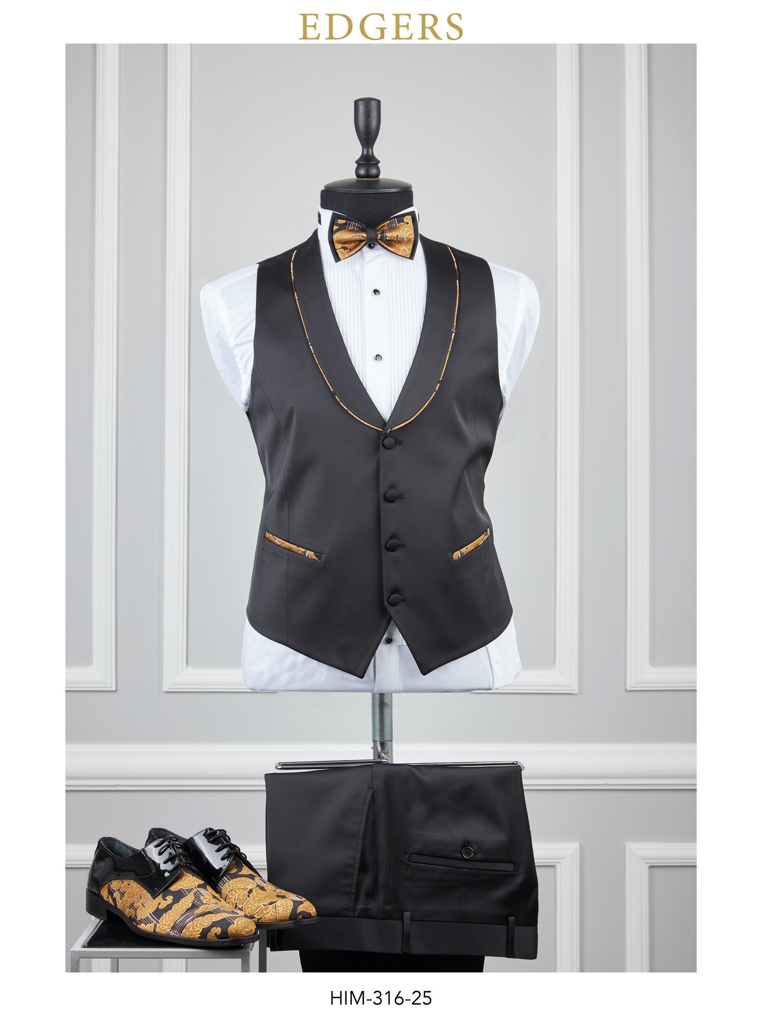 Gold Floral Slim Fit Wedding Suit Wholesale