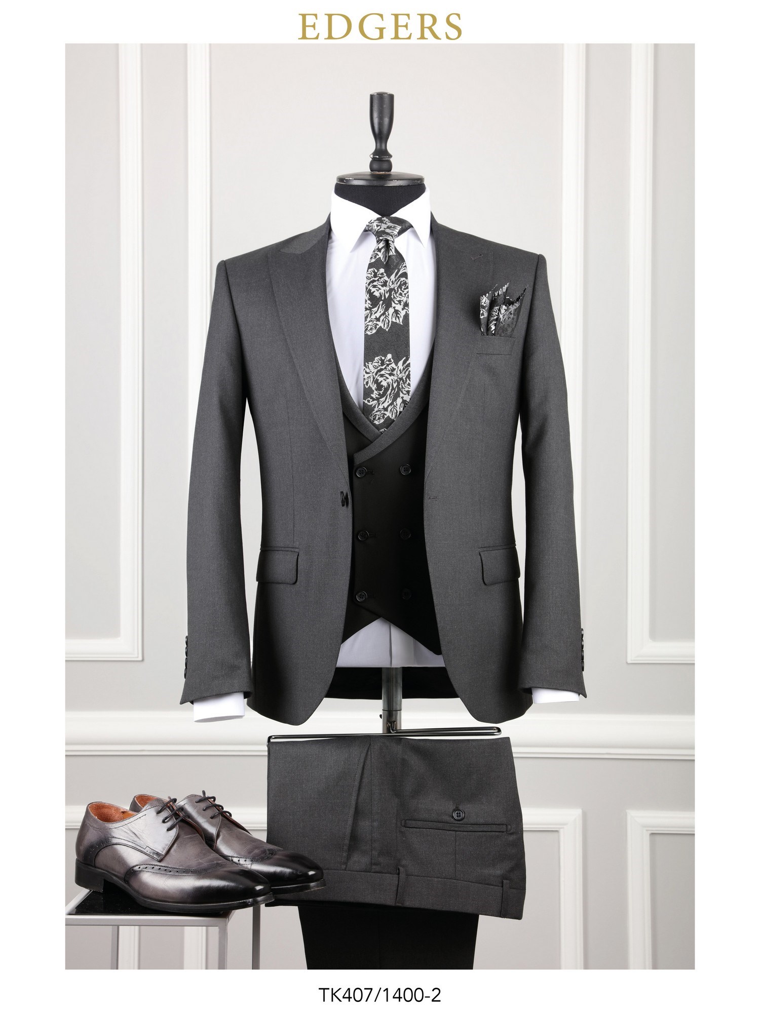 Gray Vest One Button Men's Suit Wholesale