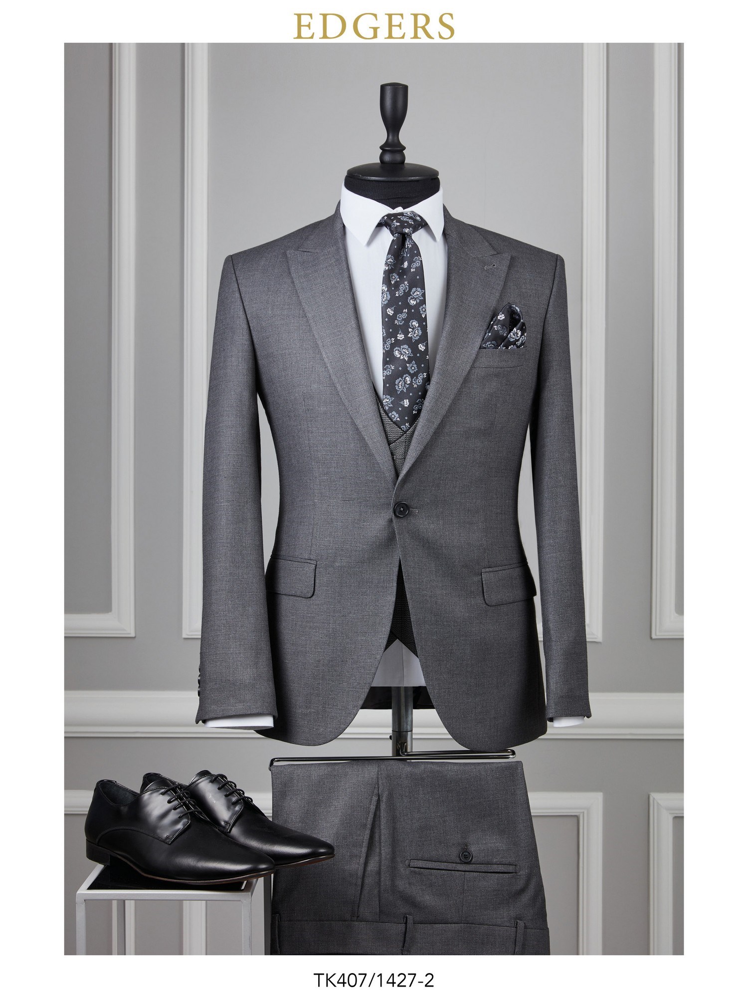 Light-Gray Vest Slim Fit Men's Suit Wholesale