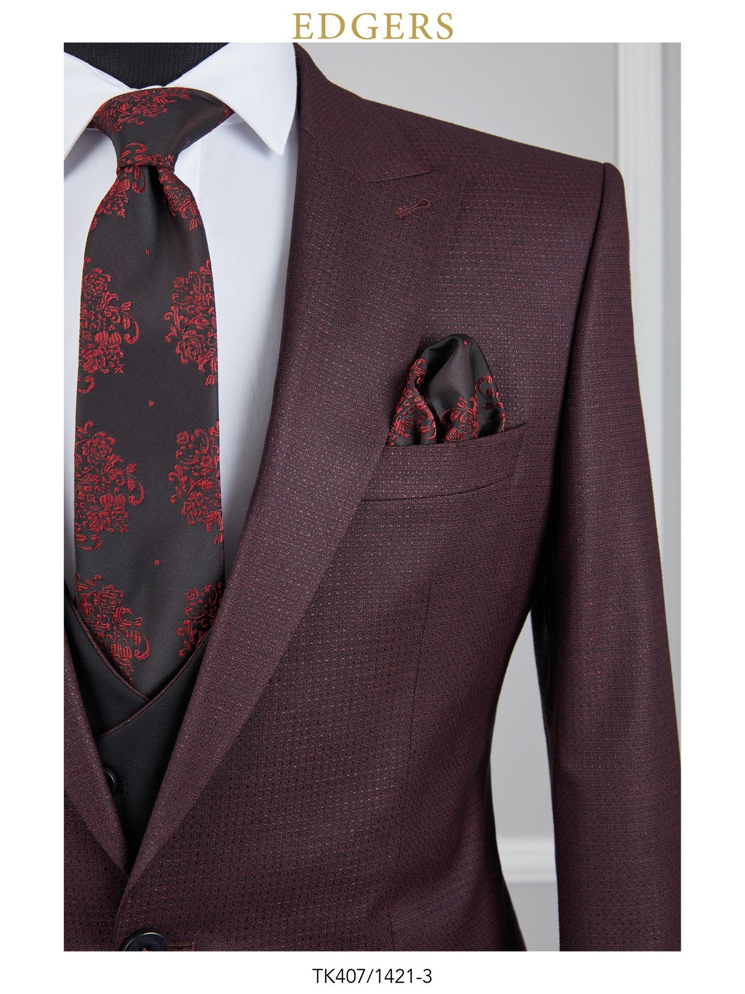 Maroon One Button Men's Suit Wholesale
