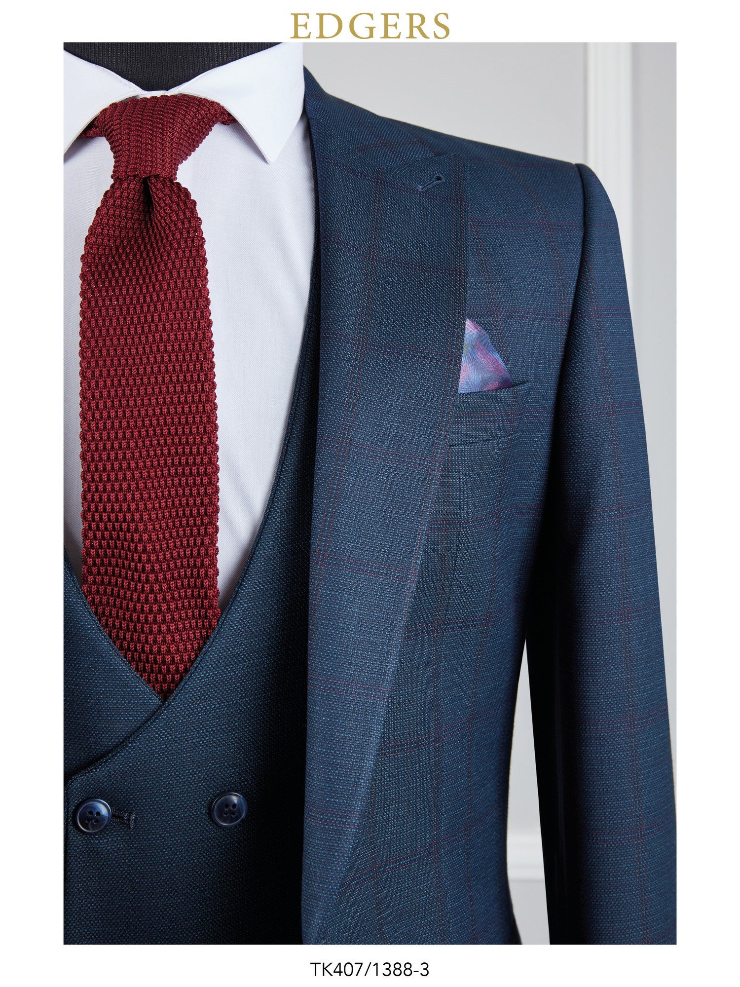 Dark-Blue Vest Men's Suit Wholesale