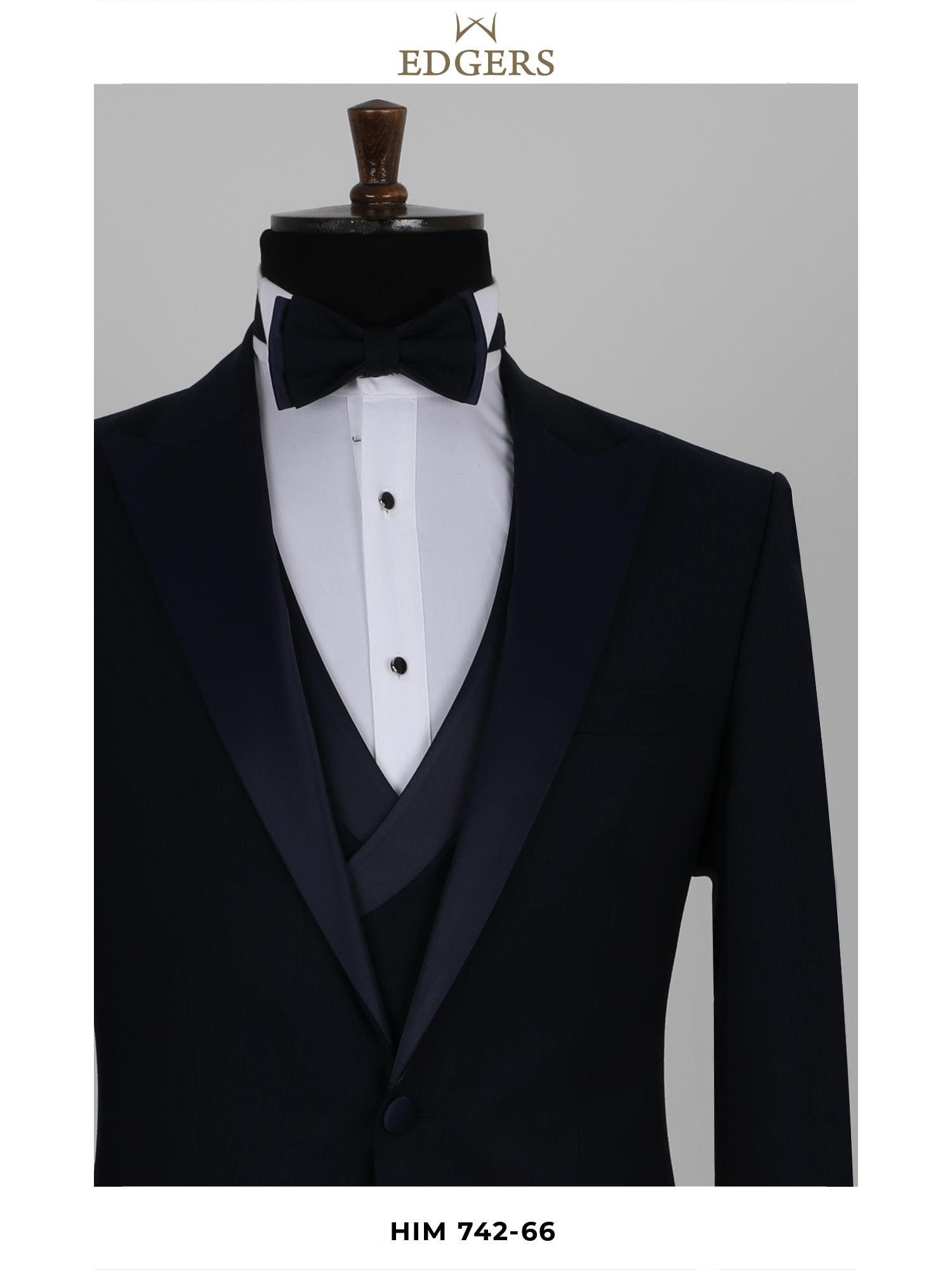 Edgers Tek Düğme Yelekli  Slim Fit Damatlık Takım HİM 742