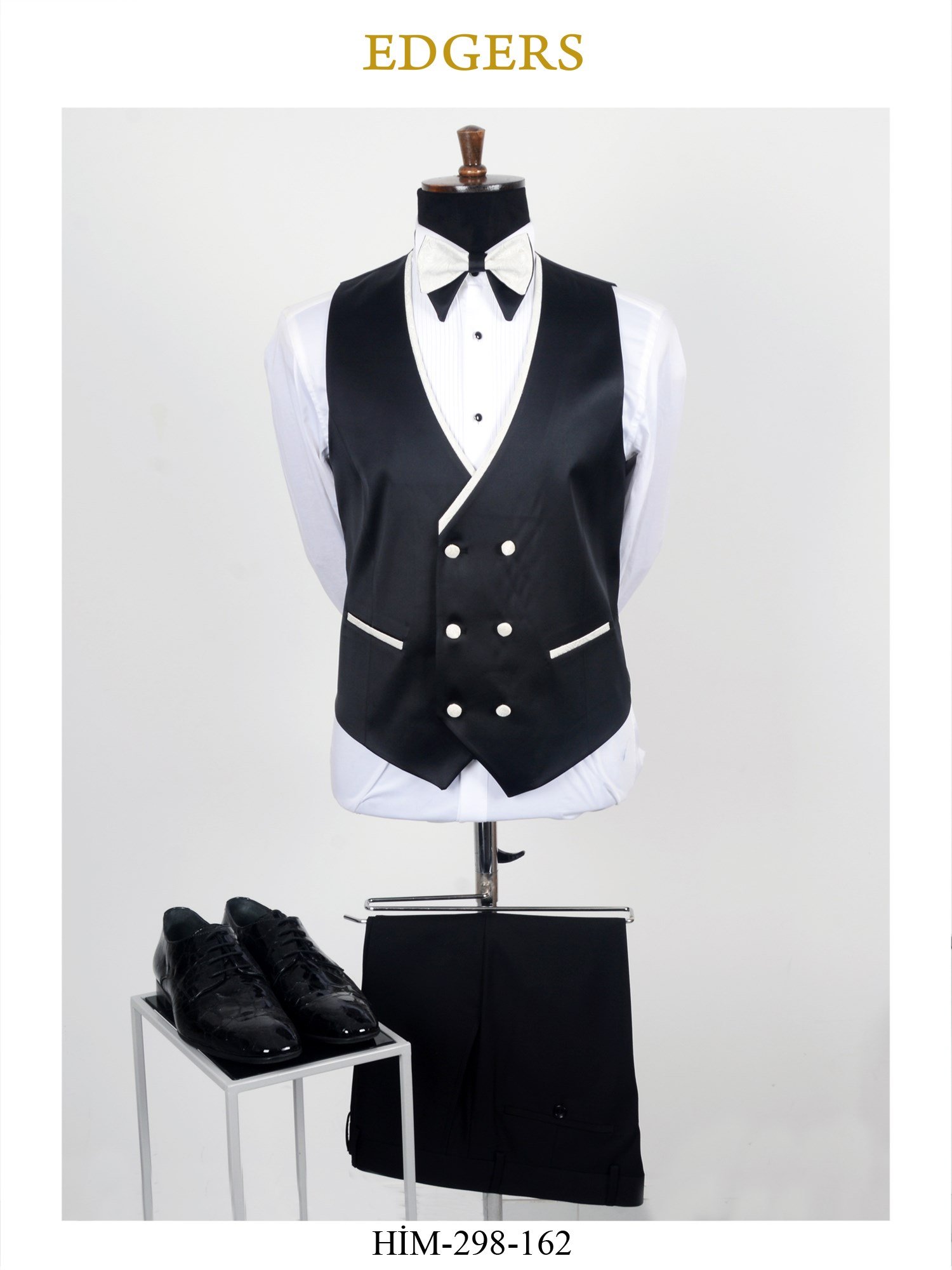 White Single Button Vest Slim Fit Tuxedo Wholesale