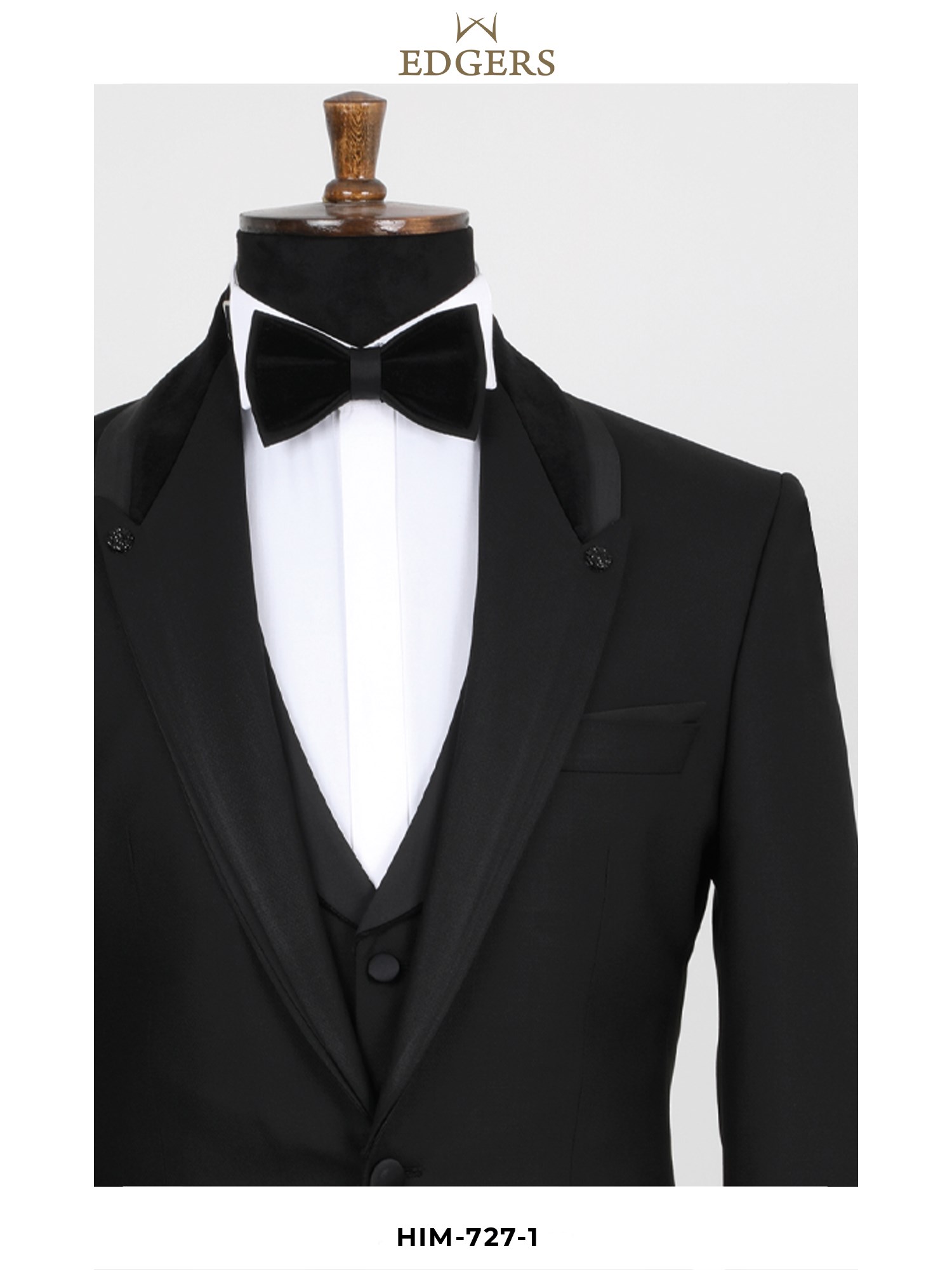 Black Velvet Detailed Tuxedo Wholesale 