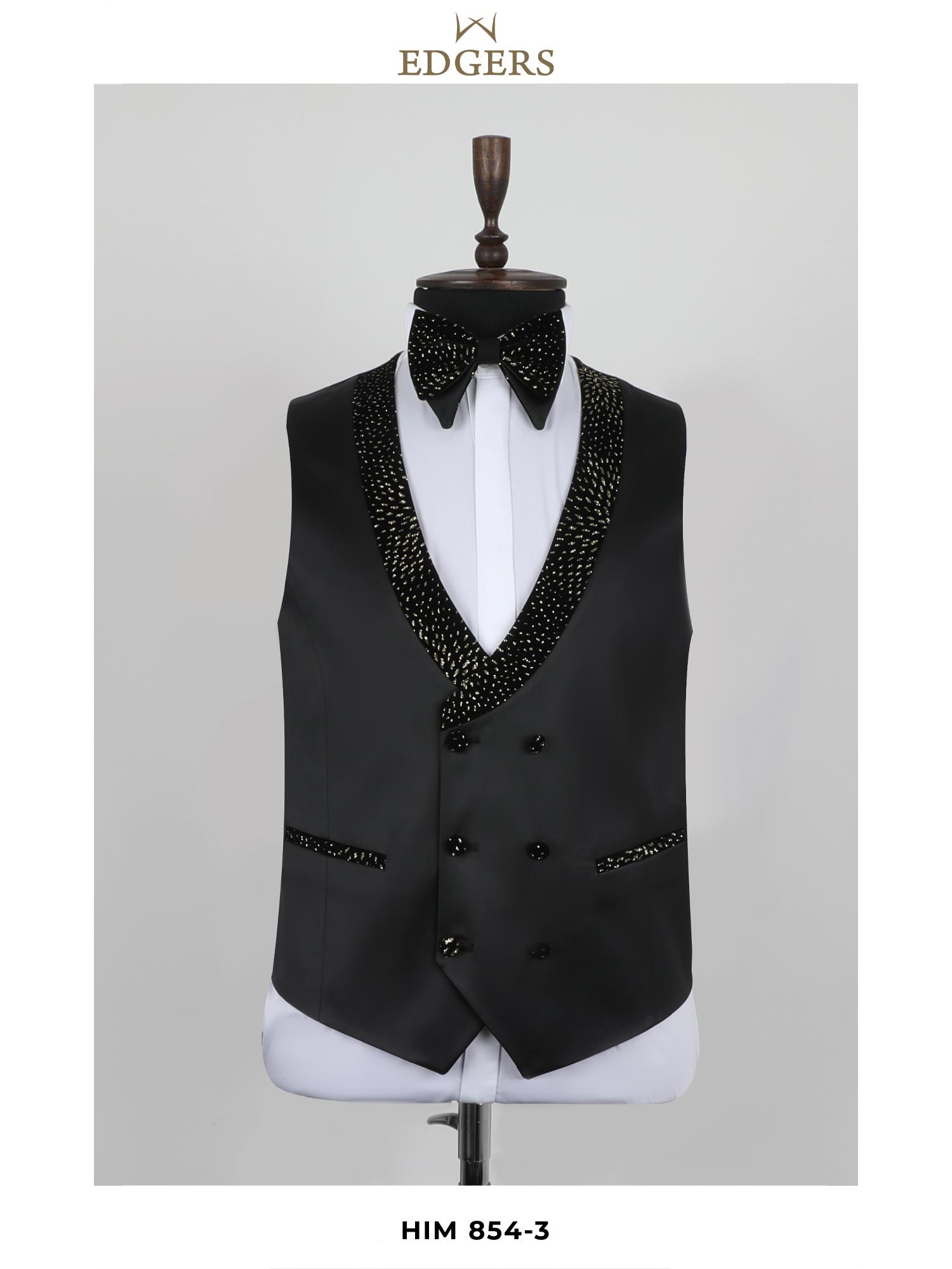 Edgers Tek Düğme Yelekli  Slim Fit Damatlık Takım HİM 854