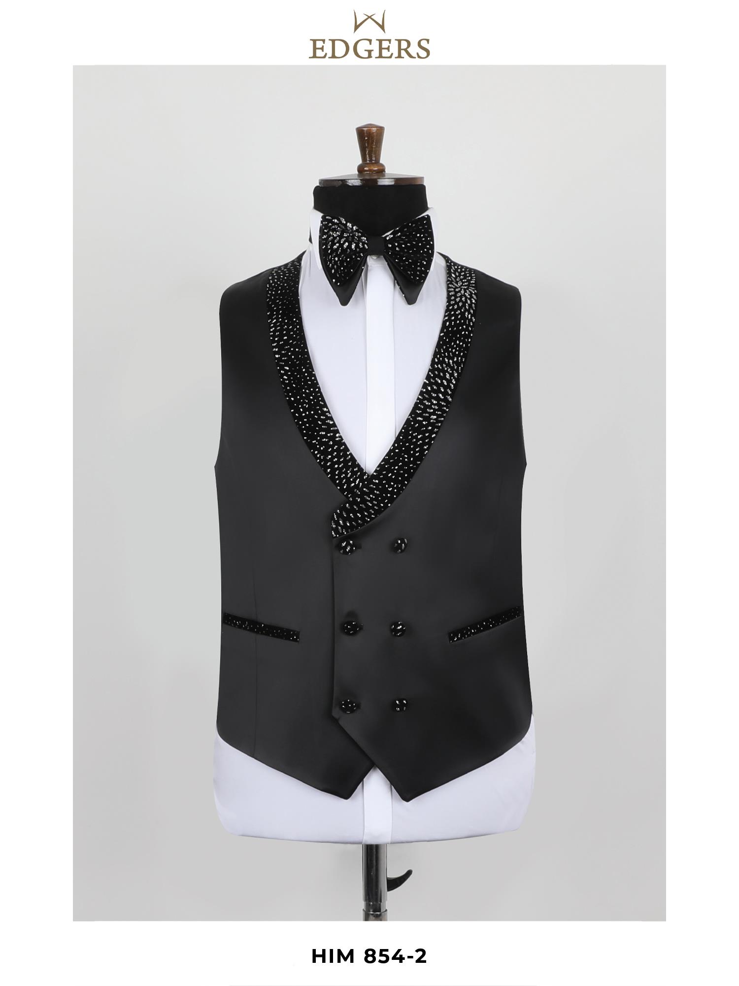 Edgers Tek Düğme Yelekli  Slim Fit Damatlık Takım HİM 854