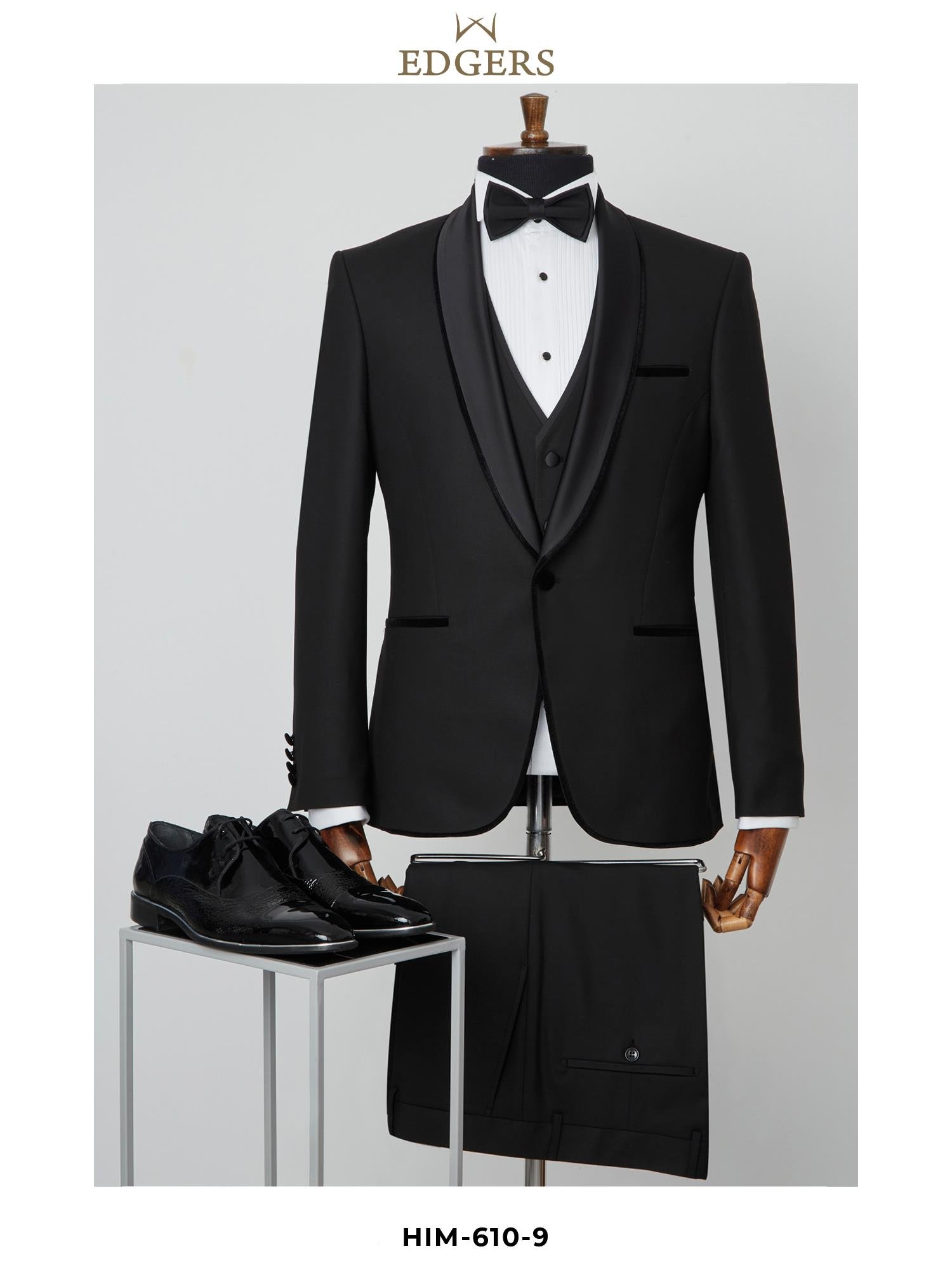 Single Breasted Shawl Collar Black Vest Slim Fit Tuxedo Wholesale