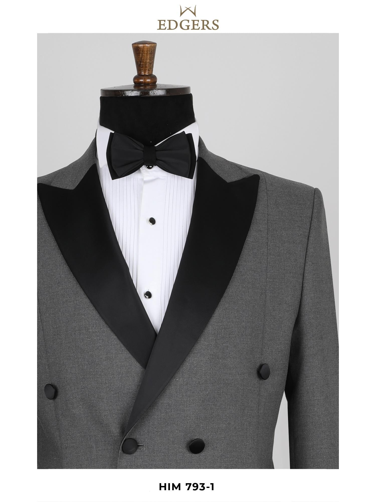 Edgers Tek Düğme Yelekli  Slim Fit Damatlık Takım HİM 793