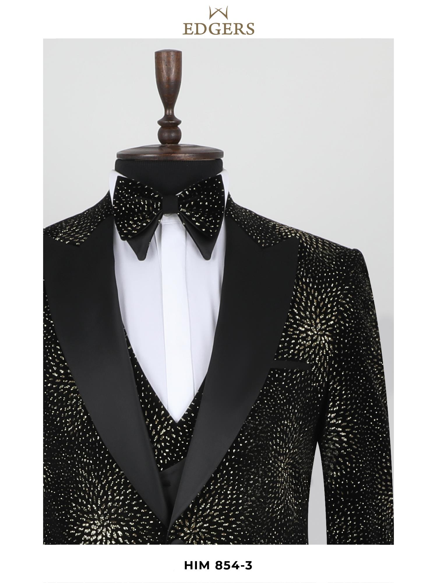 Edgers Tek Düğme Yelekli  Slim Fit Damatlık Takım HİM 854