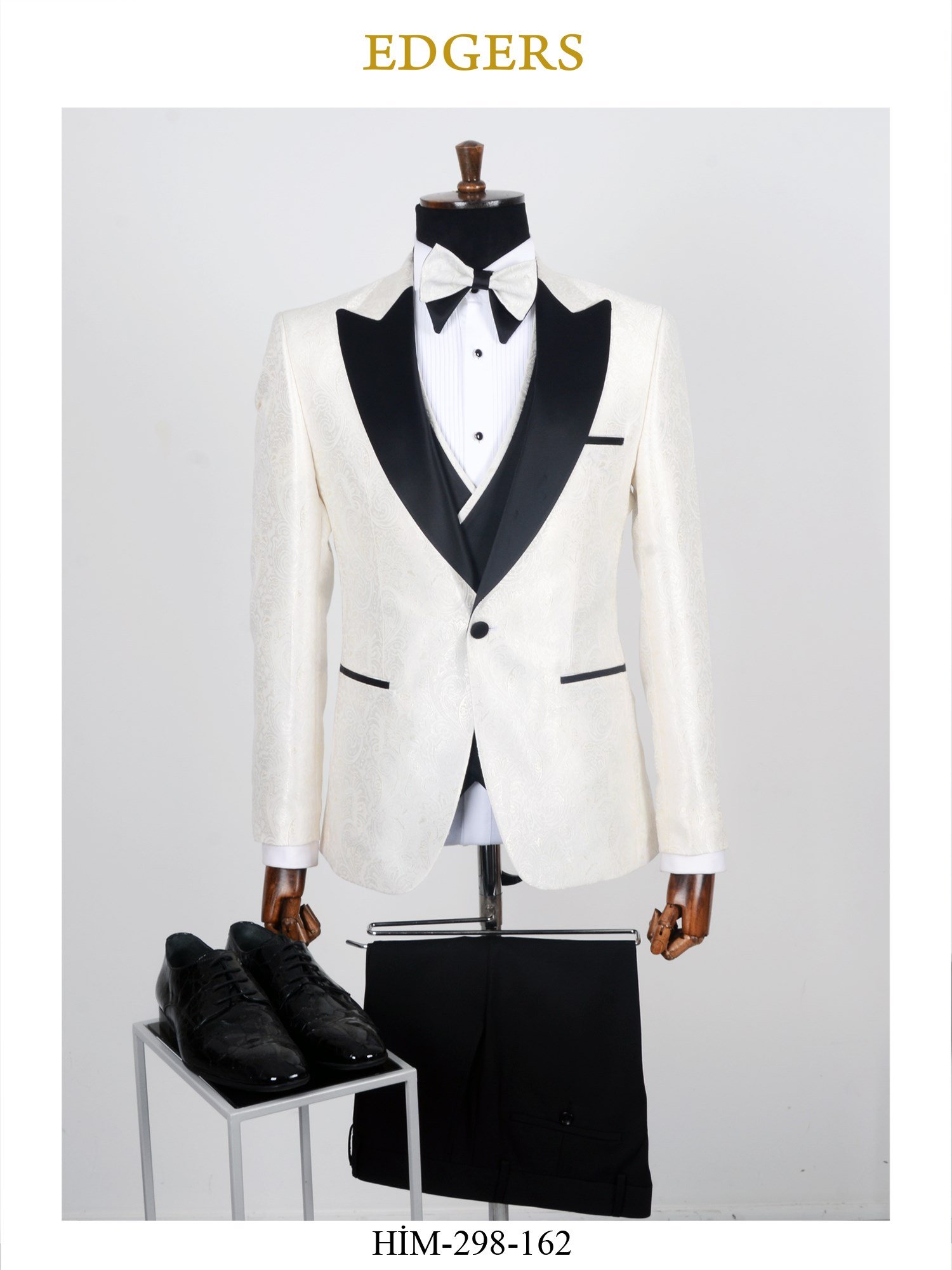White Single Button Vest Slim Fit Tuxedo Wholesale