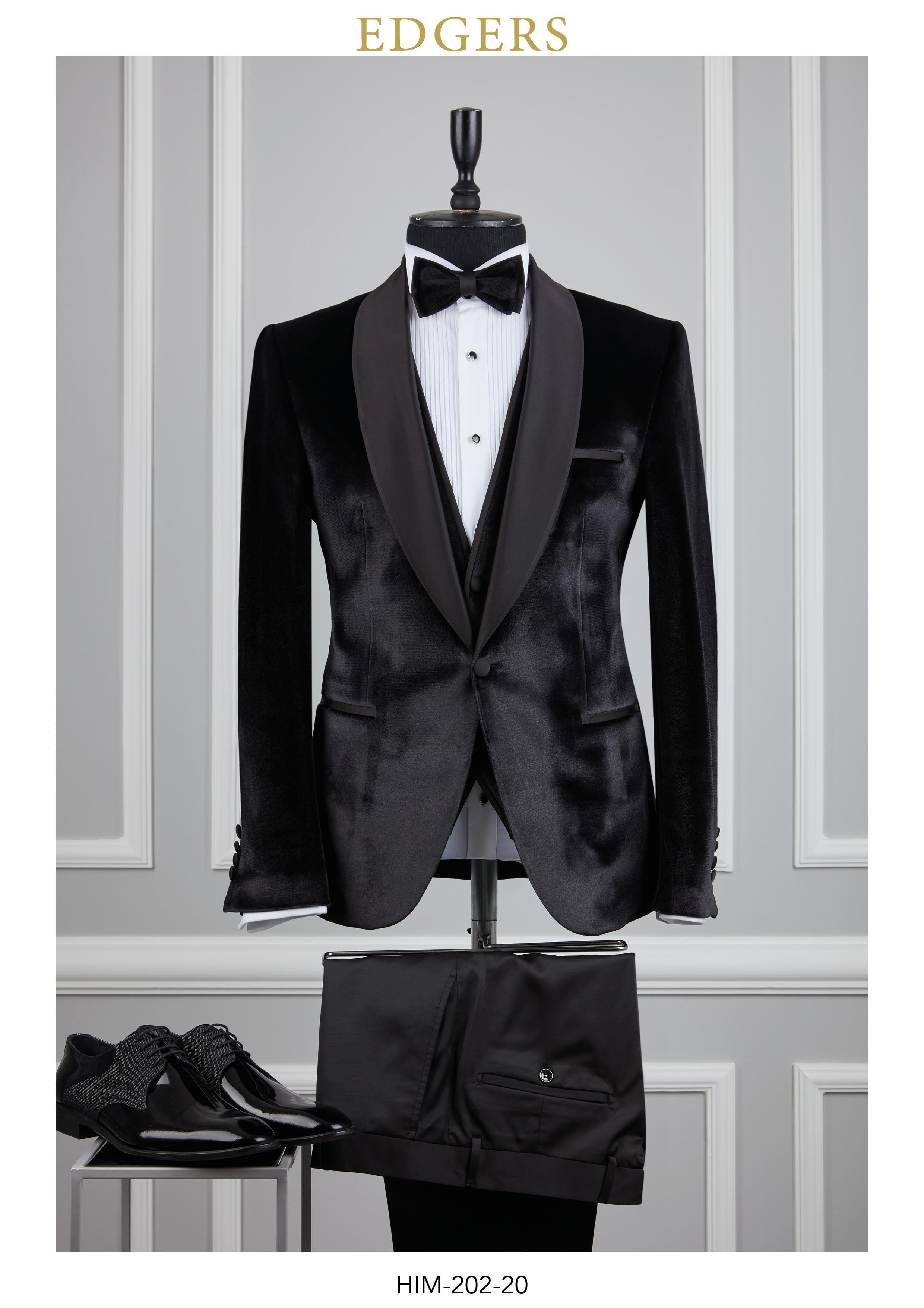 Edgers Tek Düğme Yelekli  Slim Fit Damatlık Takım HİM 202