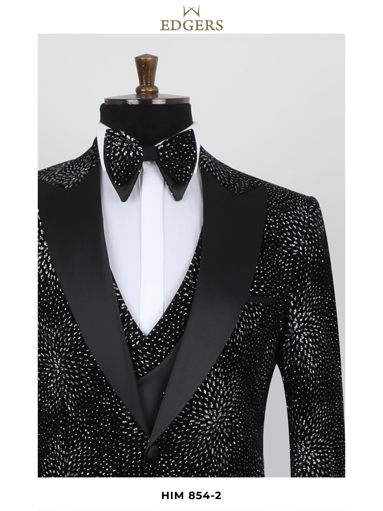 Edgers Tek Düğme Yelekli  Slim Fit Damatlık Takım HİM 854