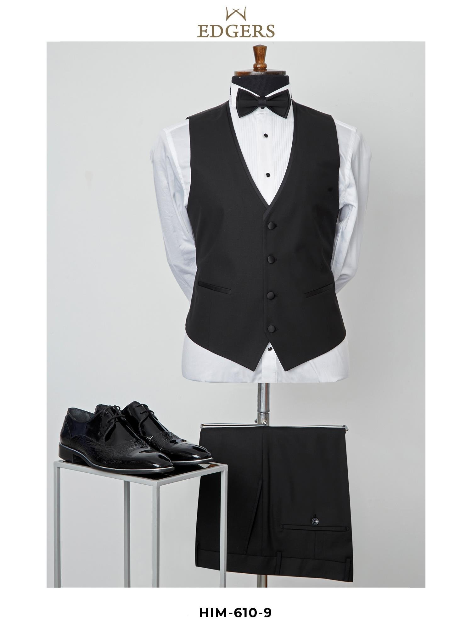 Single Breasted Shawl Collar Black Vest Slim Fit Tuxedo Wholesale