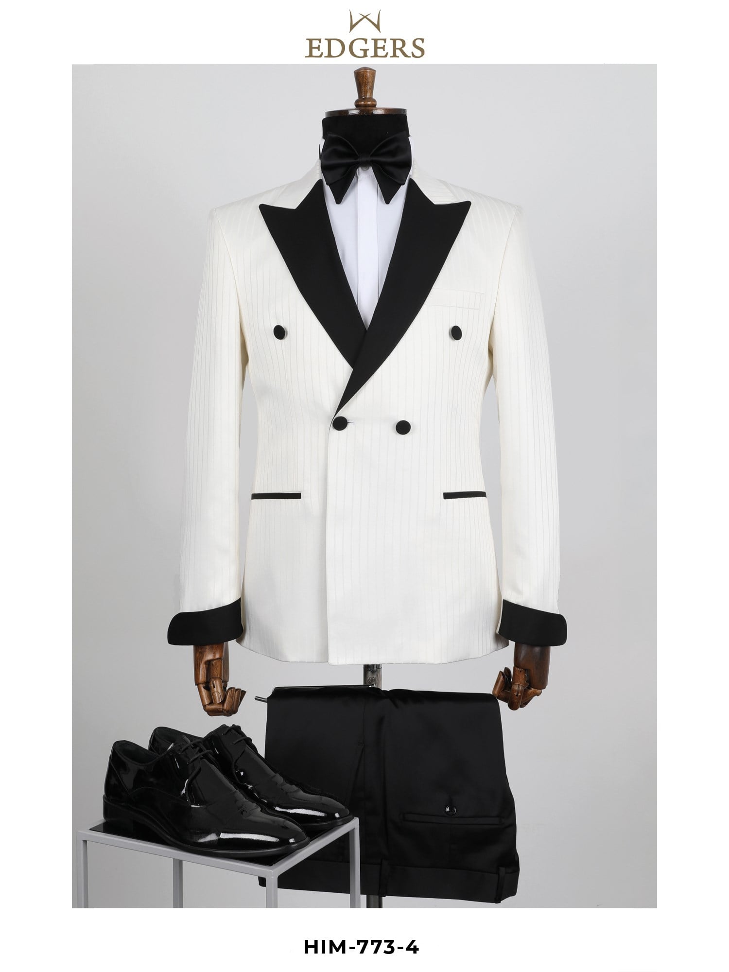 White Striped Slim Fit Tuxedo Wholesale 