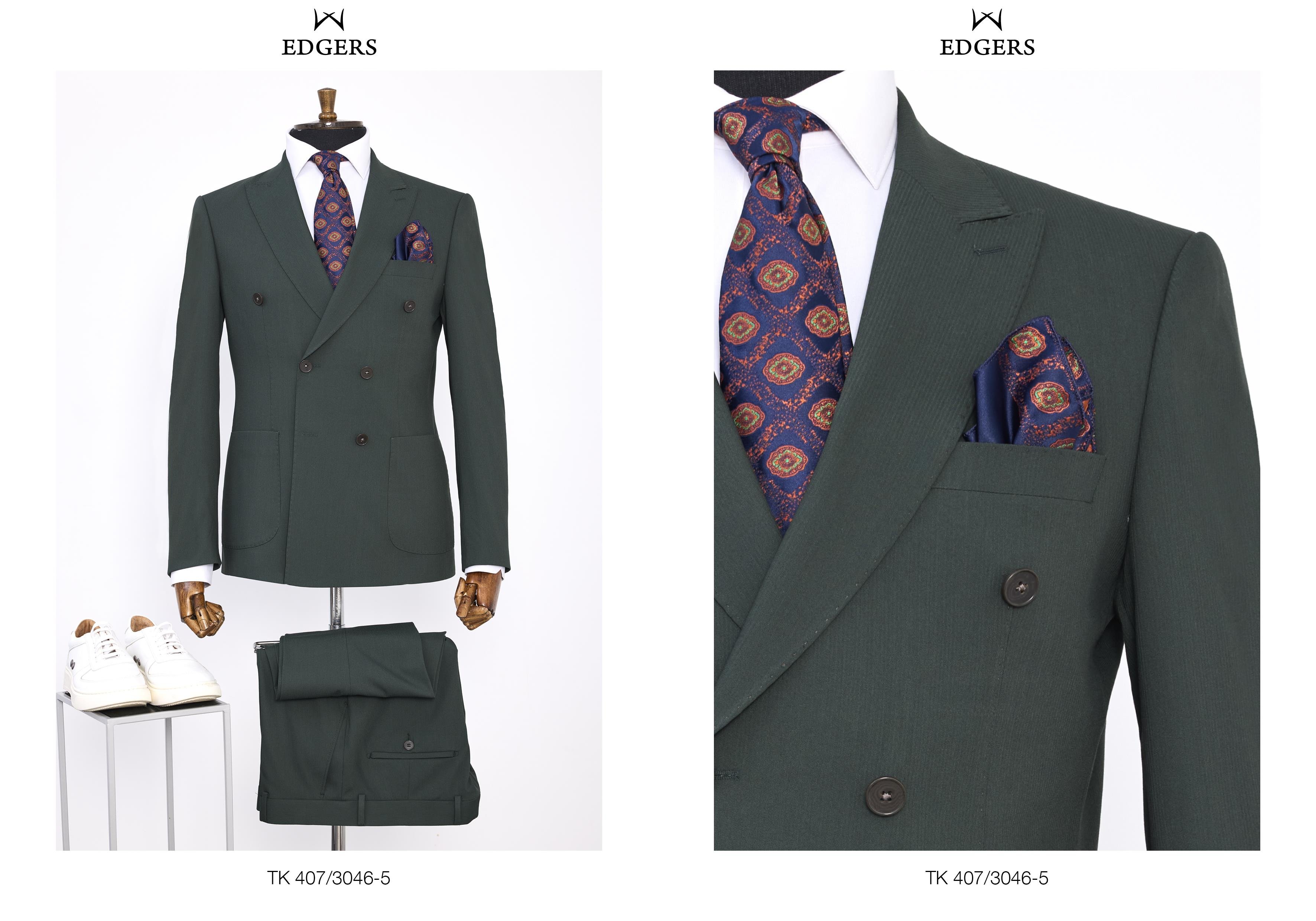 Edgers Tek Düğme Yelekli  Slim Fit Takım Elbise TK 407-3046