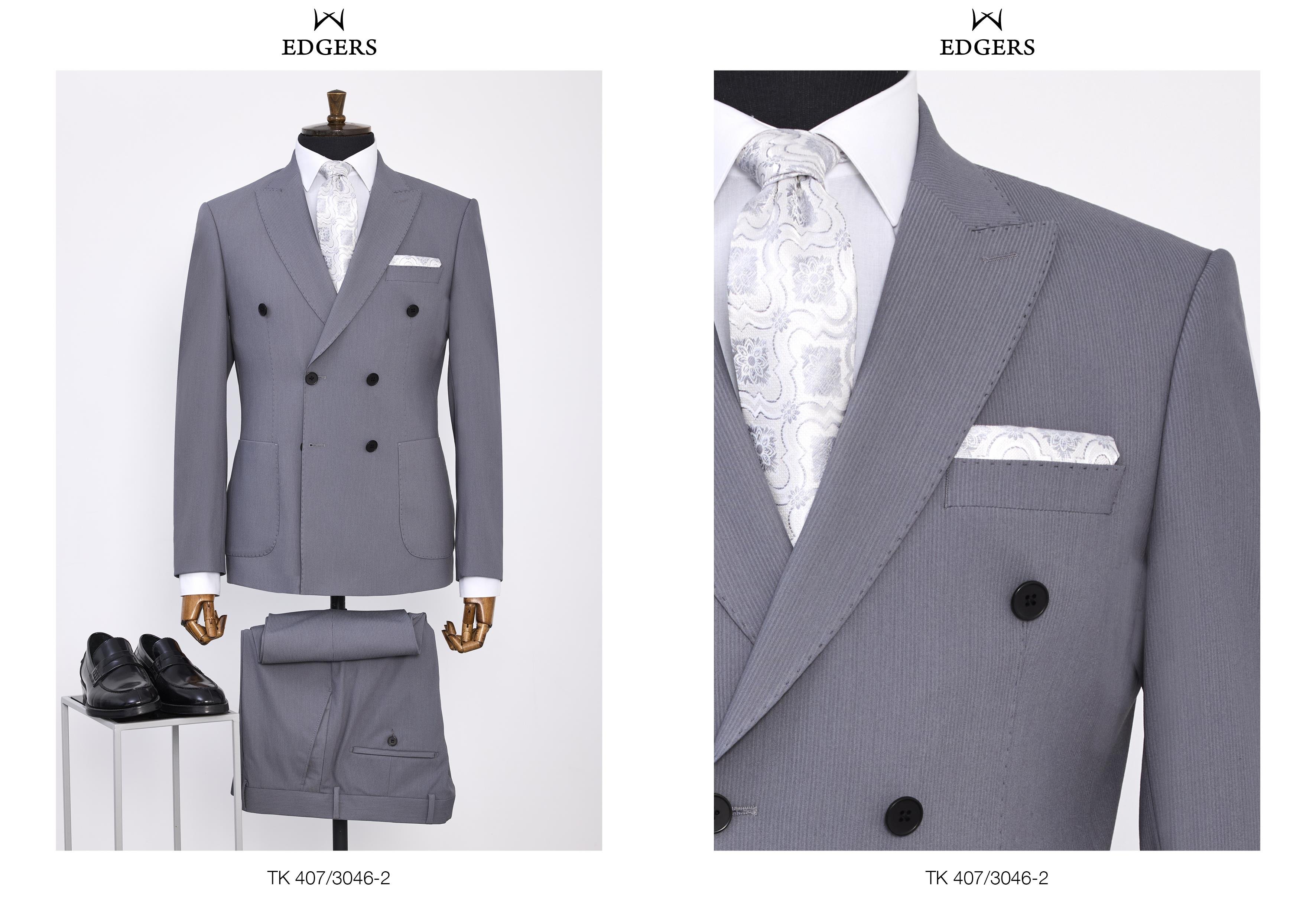 Edgers Tek Düğme Yelekli  Slim Fit Takım Elbise TK 407-3046