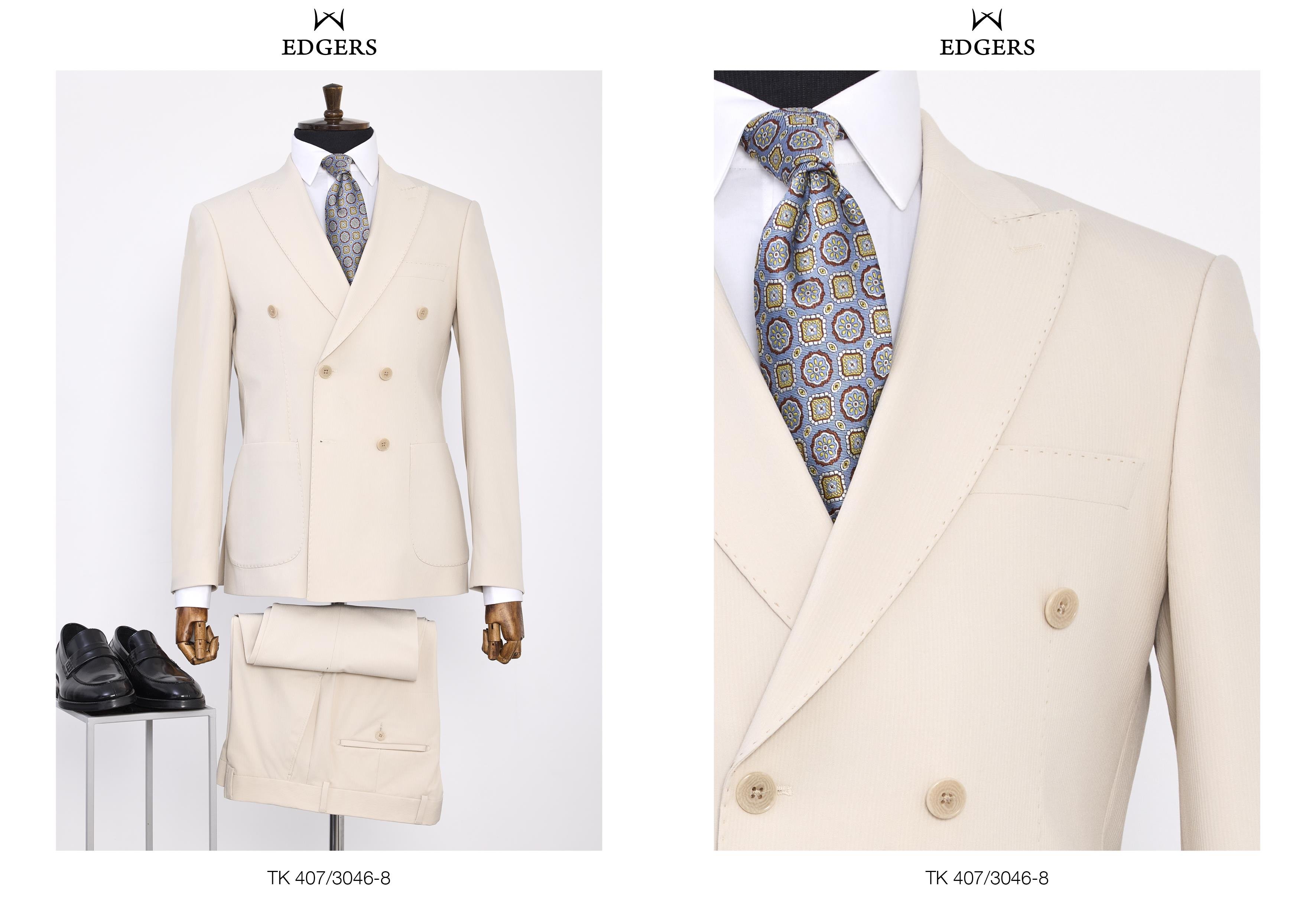 Edgers Tek Düğme Yelekli  Slim Fit Takım Elbise TK 407-3046