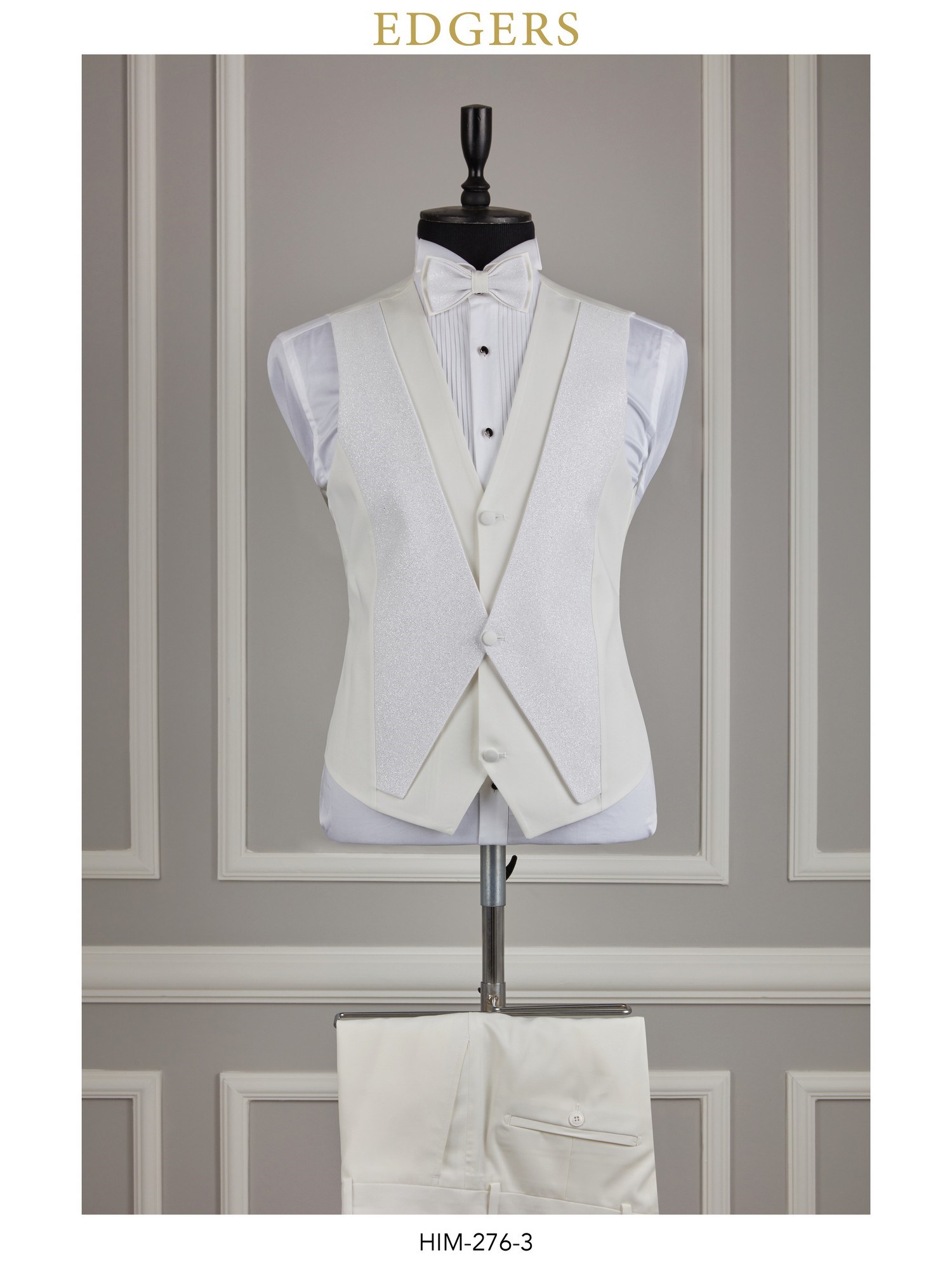 White Sparkly Slim Fit Wedding Suit Wholesale