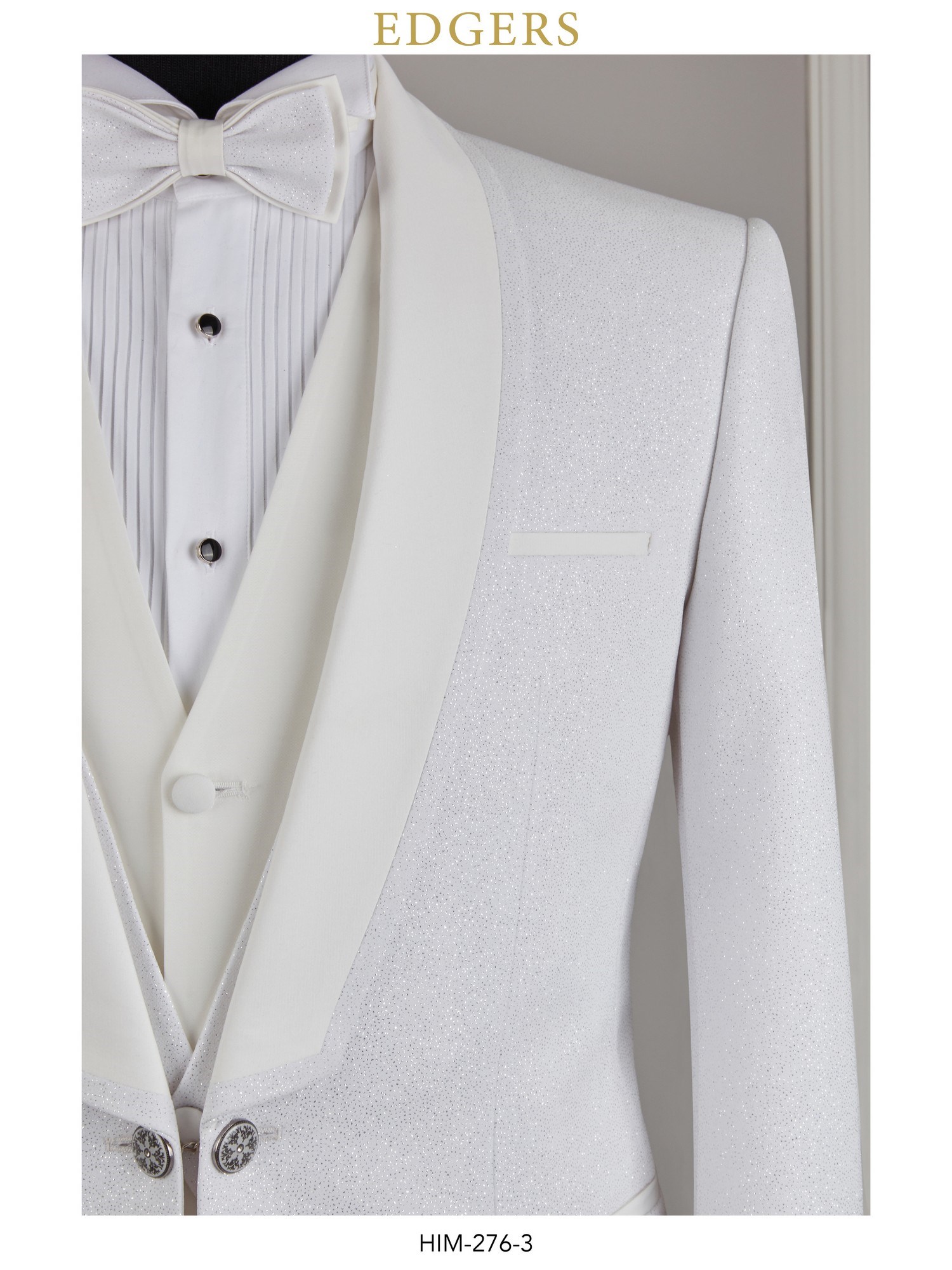 White Sparkly Slim Fit Wedding Suit Wholesale