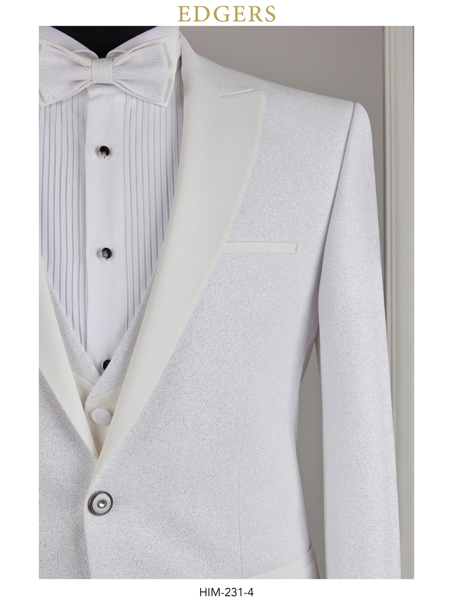 Sparkly White Slim Fit Wedding Suit Wholesale