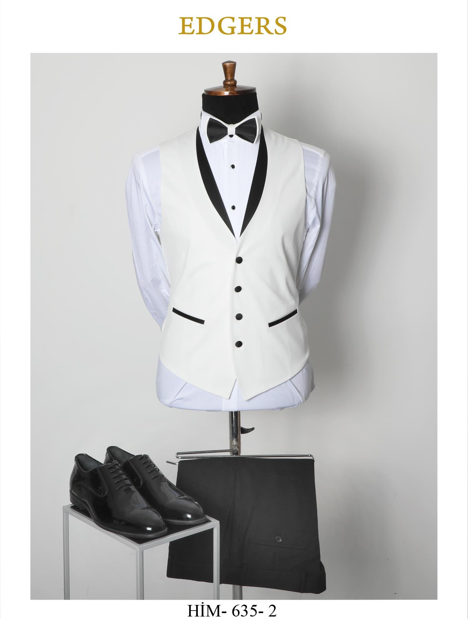 Single Breasted Vested White Slim Fit Groom Suit Wholesale
