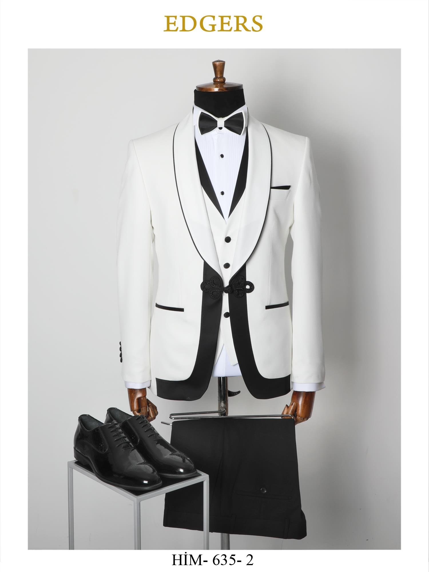 Single Breasted Vested White Slim Fit Groom Suit Wholesale