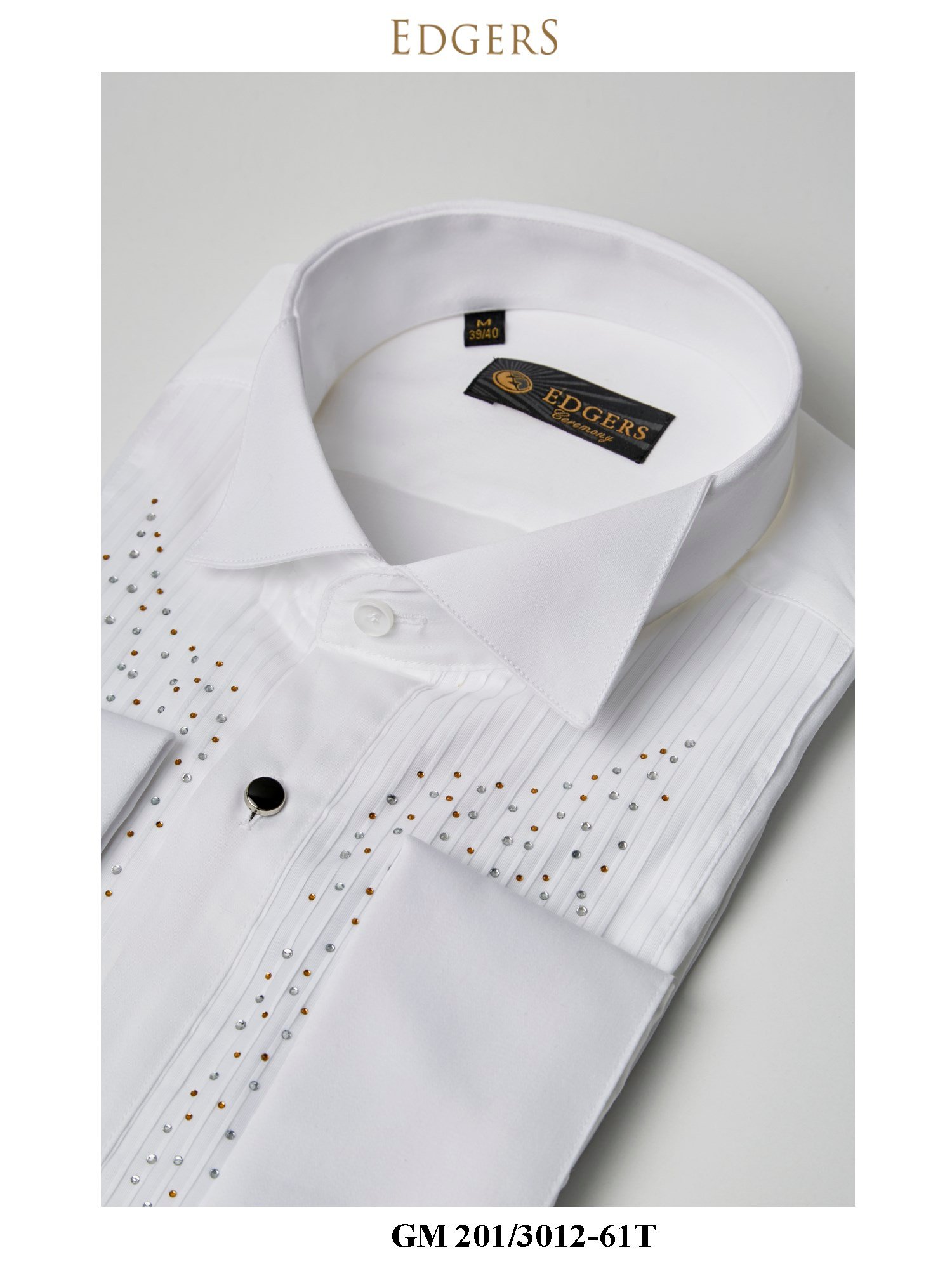 White Jeweled Slim Fit Shirt Wholesale