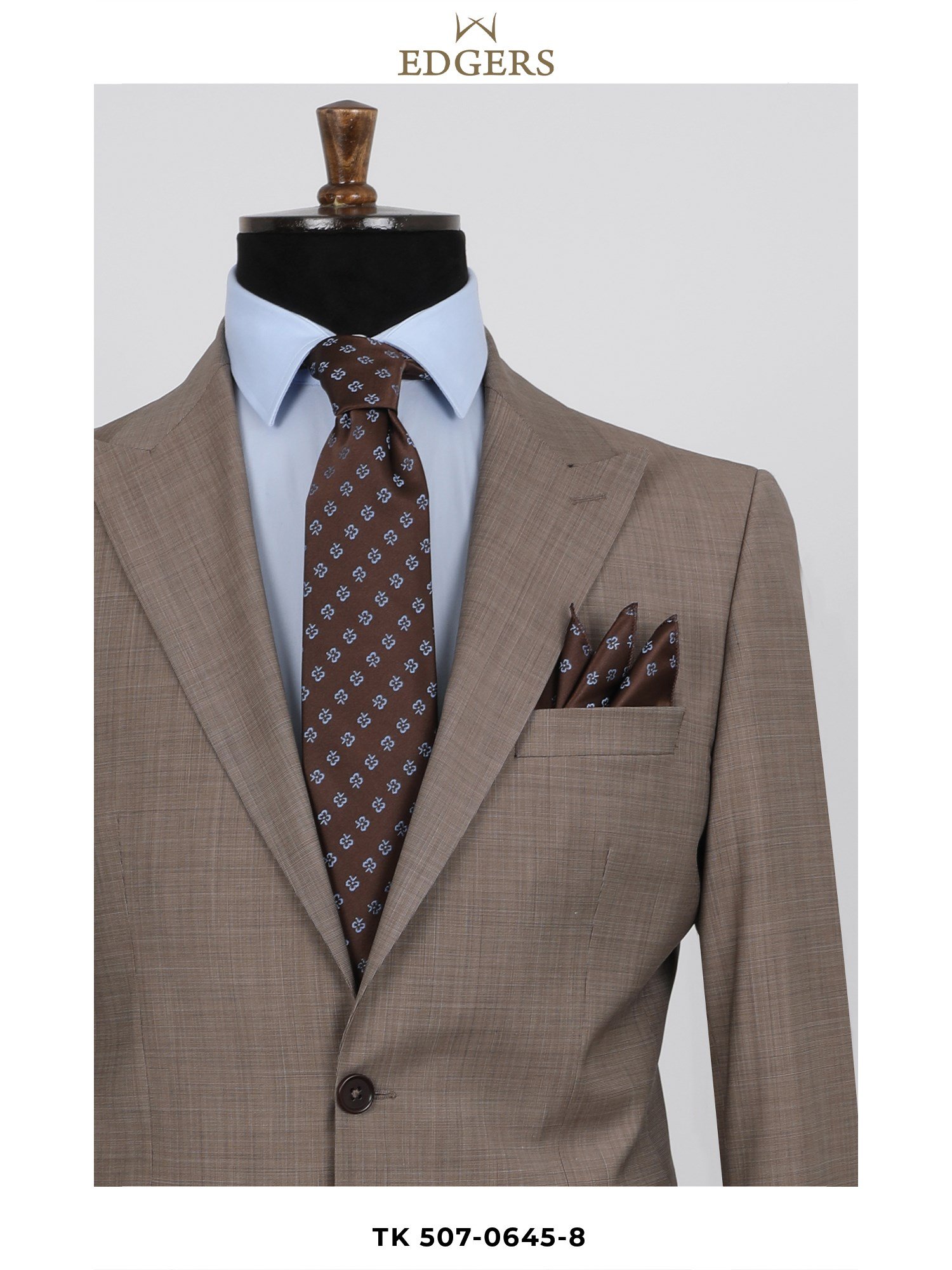 Wool Slim Fit Dark Beige Suit Wholesale