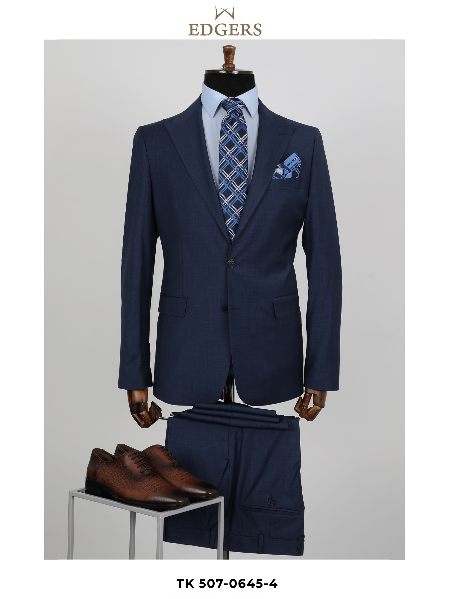 Wool Slim Fit Dark Blue Suit Wholesale