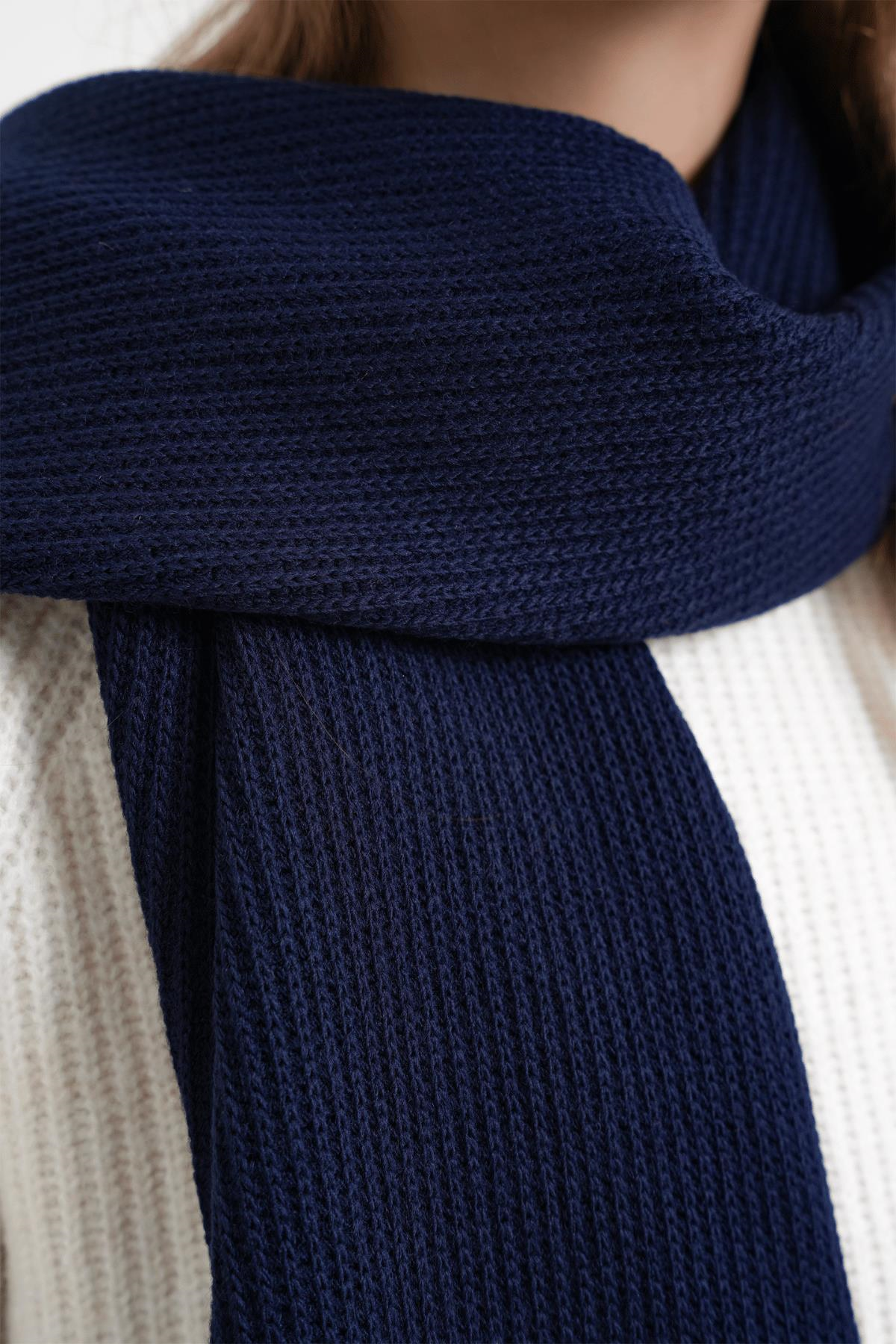 Chuba Çocuk Selanik Örgü Atkı Bere Takımı 7-9 & 10-12 Yaş Lacivert CHKIDS106