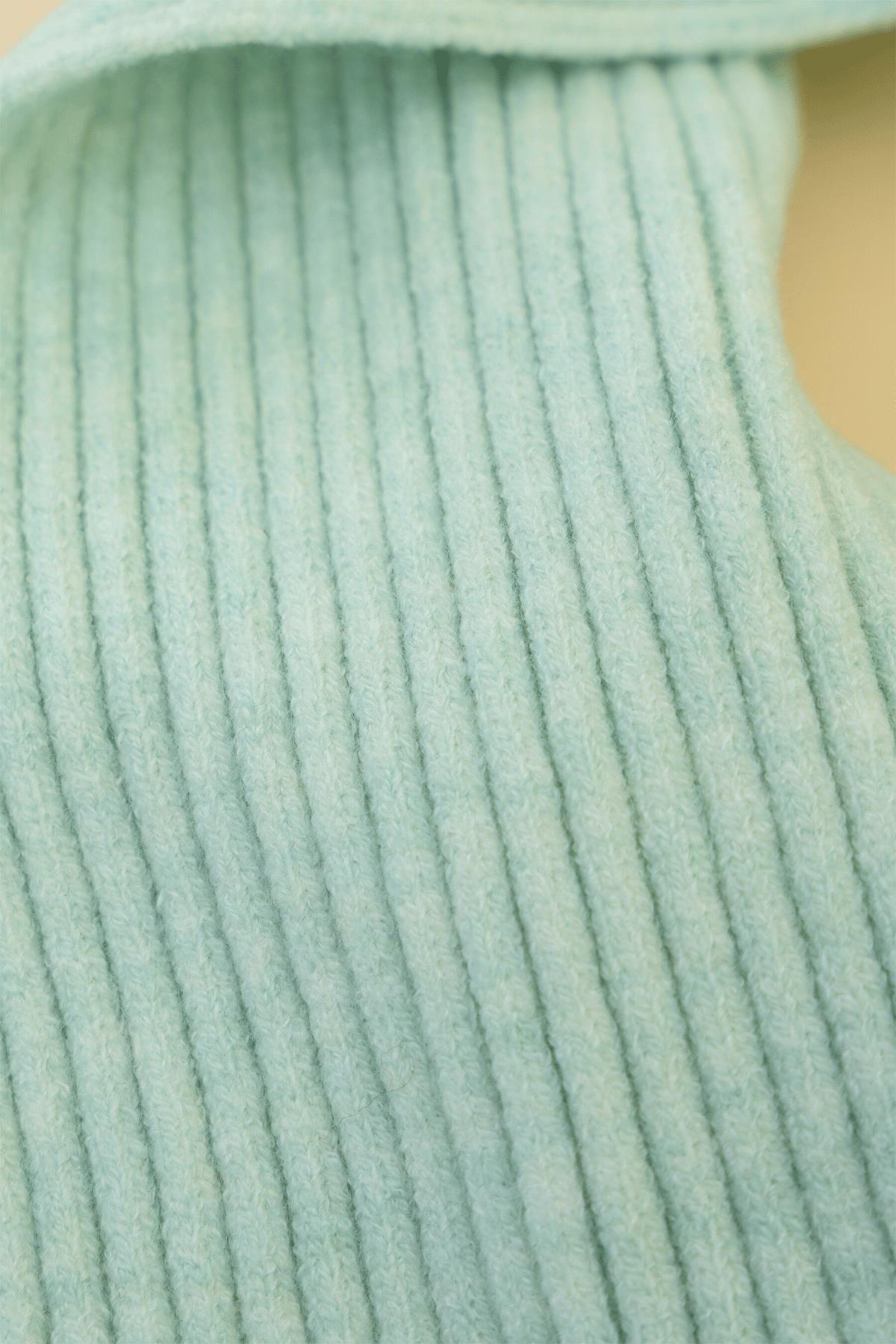 Chuba Çocuk Yumuşak Tuşeli Fitilli Atkı Bere Takımı 3-6 Yaş Mint CHKIDS101