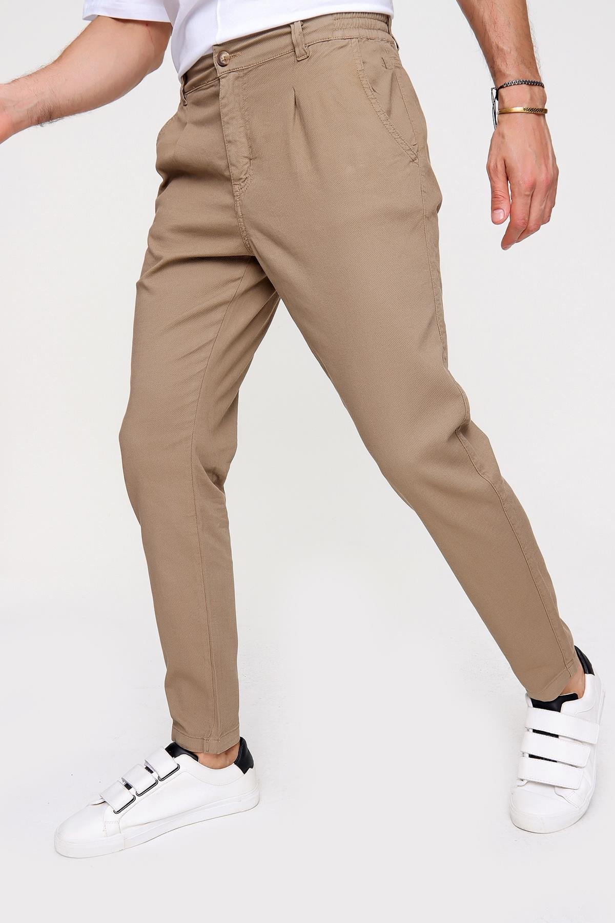 Chuba Erkek Armürlü, Elastik Belli, Regular Fit, Pileli Pantolon 21S502
