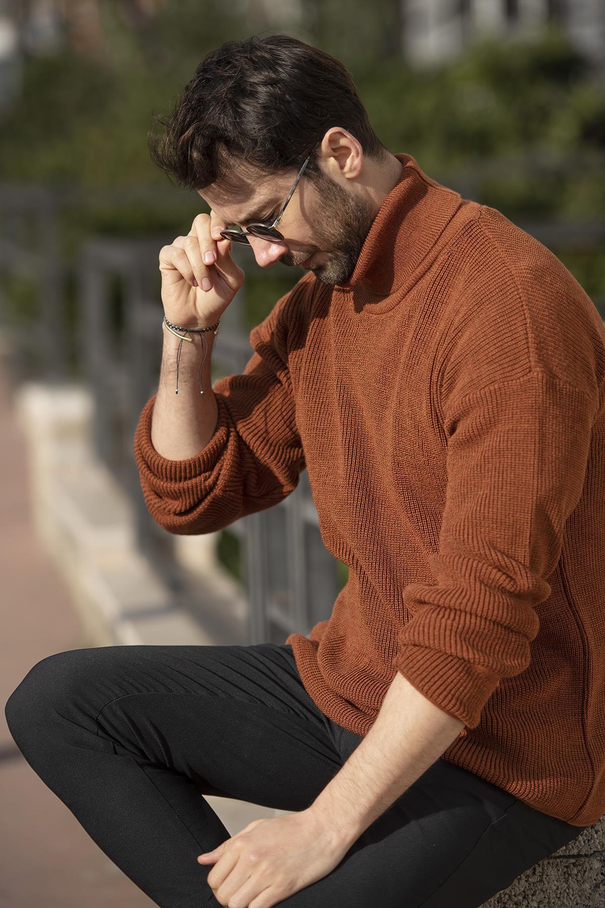 Chuba Erkek Balıkçı Yaka Selanik Örgü Spor Triko Kazak 21W318