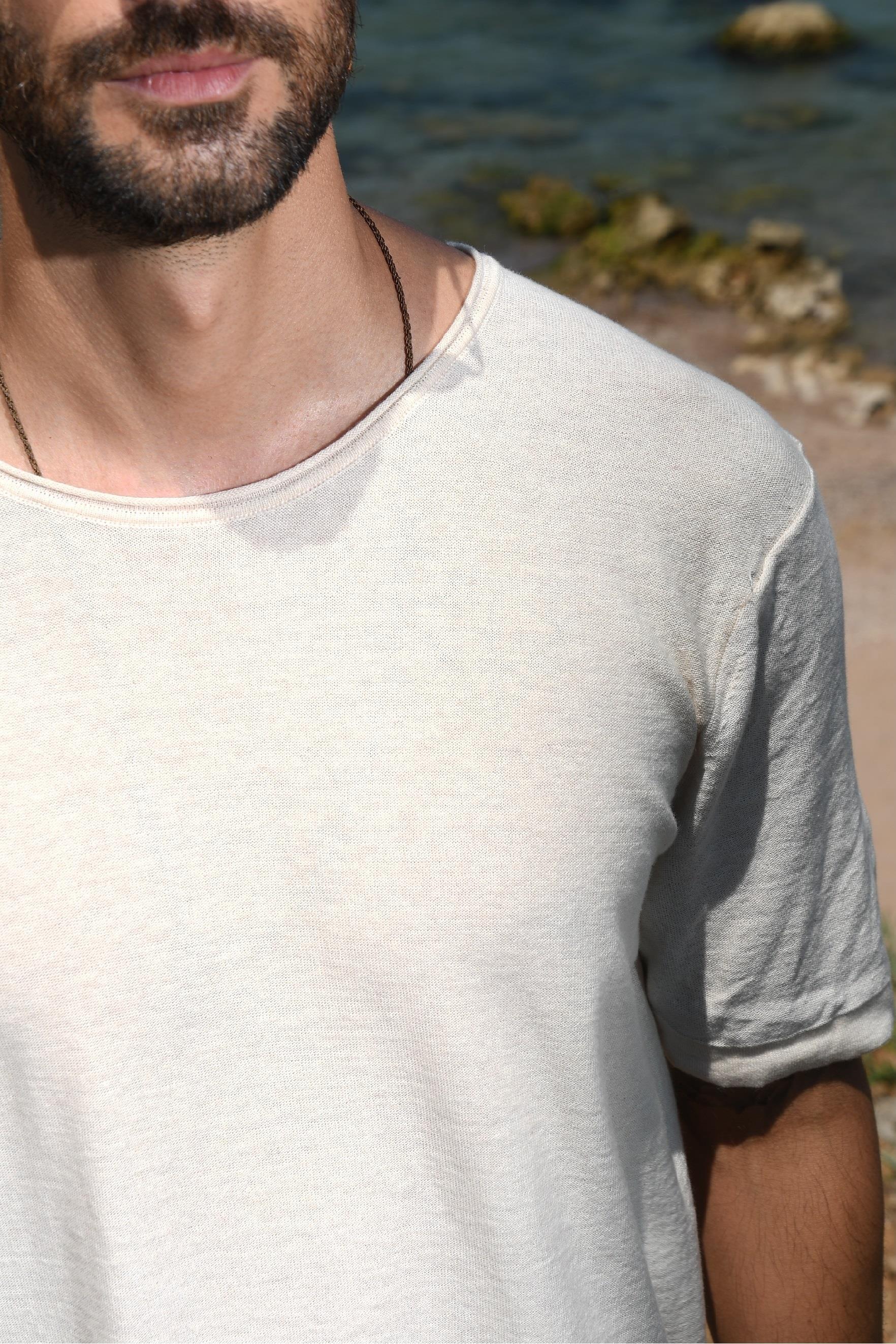 Chuba Erkek Bisiklet Yaka Oversize Triko T-Shirt 20S404
