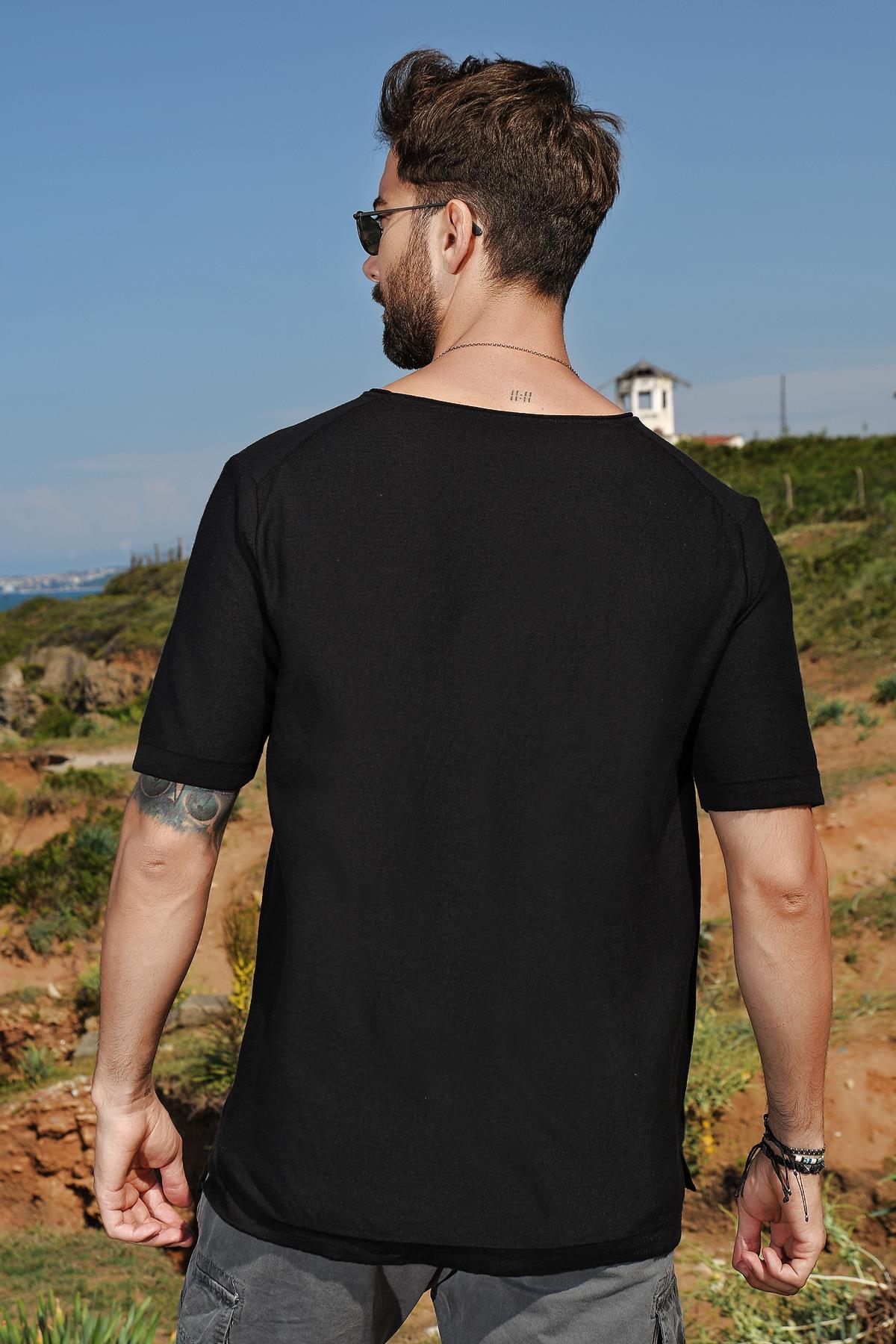 Chuba Erkek Bisiklet Yaka Oversize Triko T-Shirt 20S404