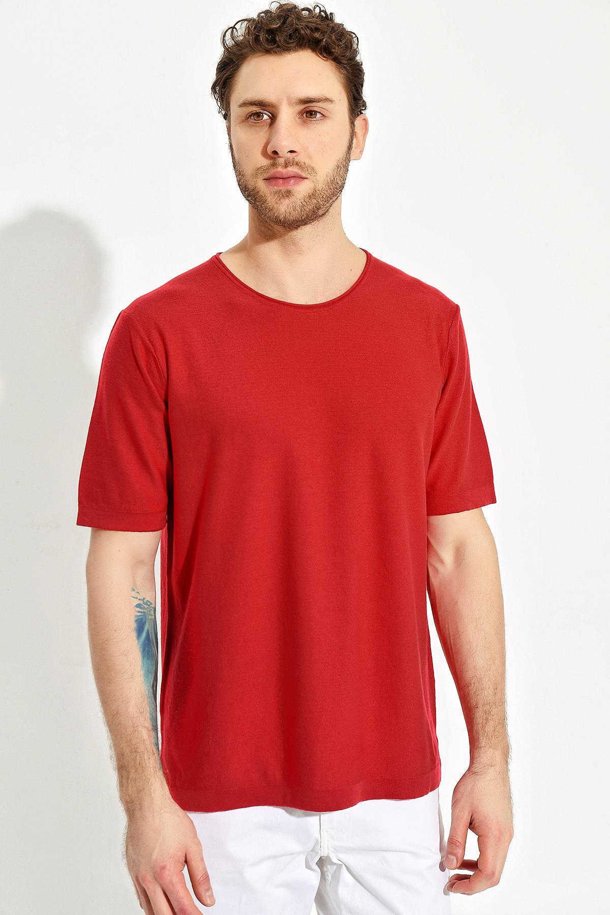 Chuba Erkek Bisiklet Yaka Oversize Triko T-Shirt 20S404