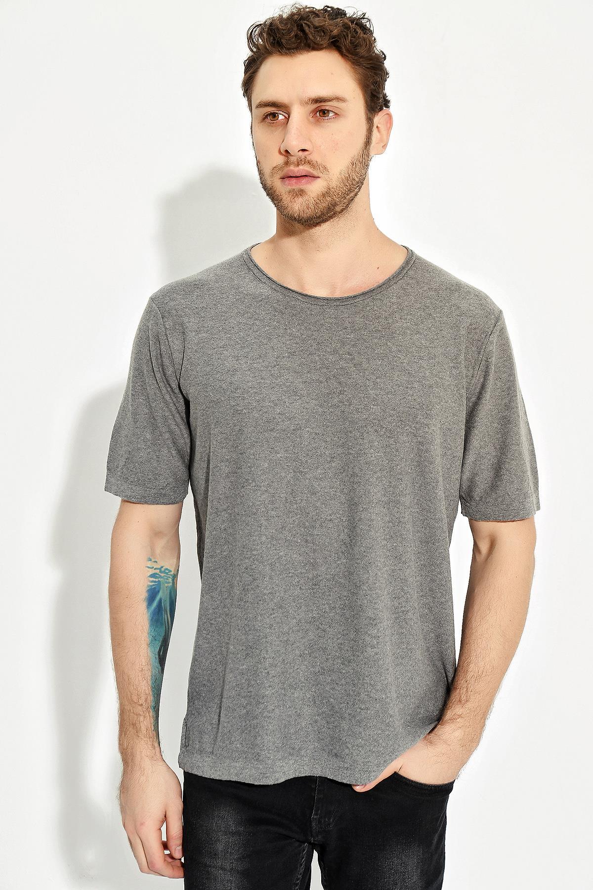 Chuba Erkek Bisiklet Yaka Oversize Triko T-Shirt 20S404