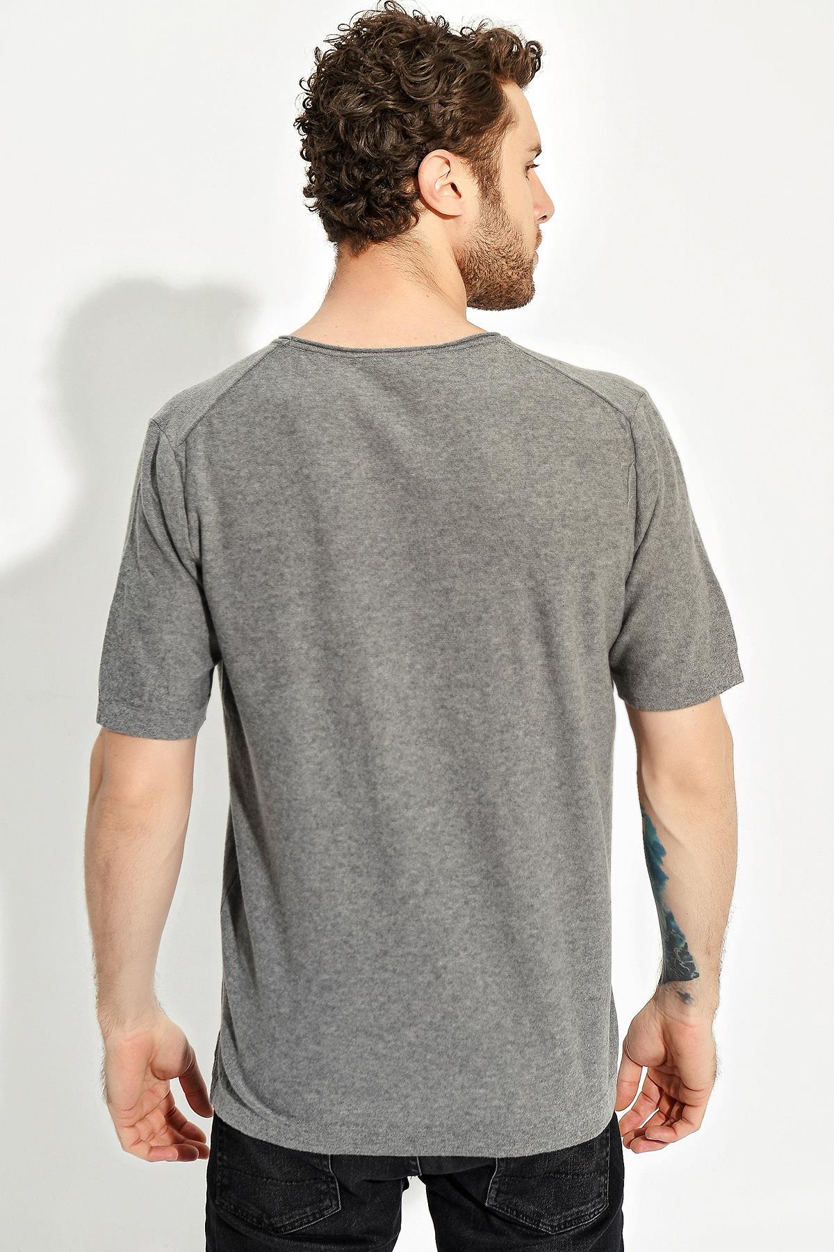 Chuba Erkek Bisiklet Yaka Oversize Triko T-Shirt 20S404