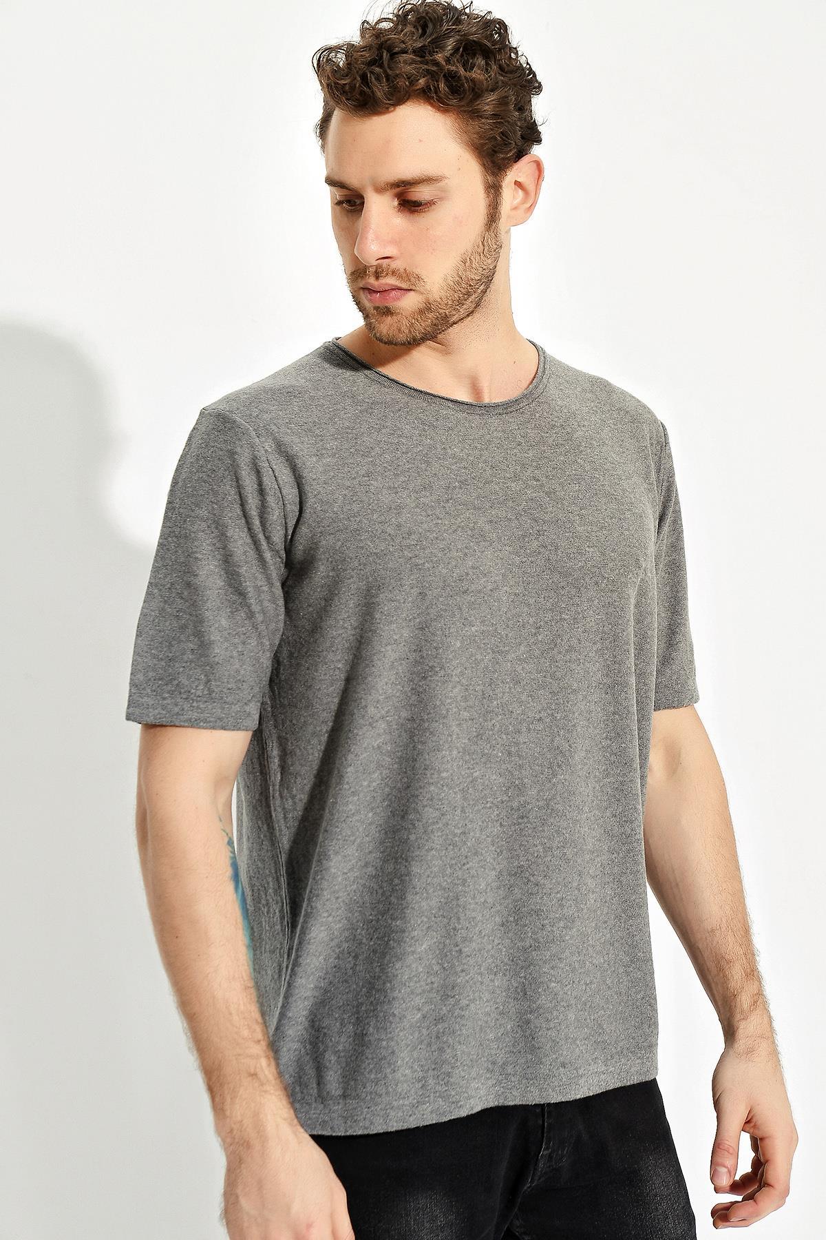 Chuba Erkek Bisiklet Yaka Oversize Triko T-Shirt 20S404