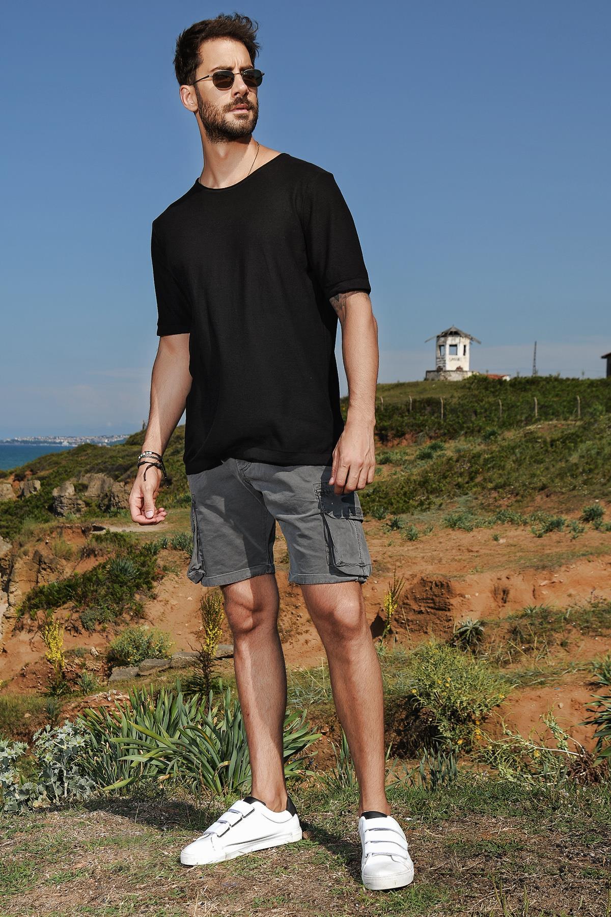 Chuba Erkek Bisiklet Yaka Oversize Triko T-Shirt 20S404