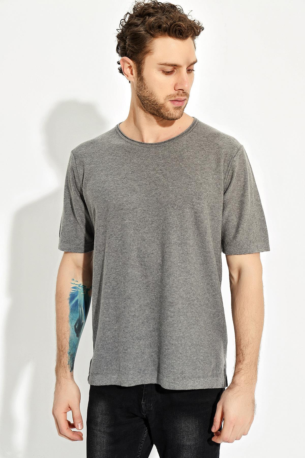 Chuba Erkek Bisiklet Yaka Oversize Triko T-Shirt 20S404