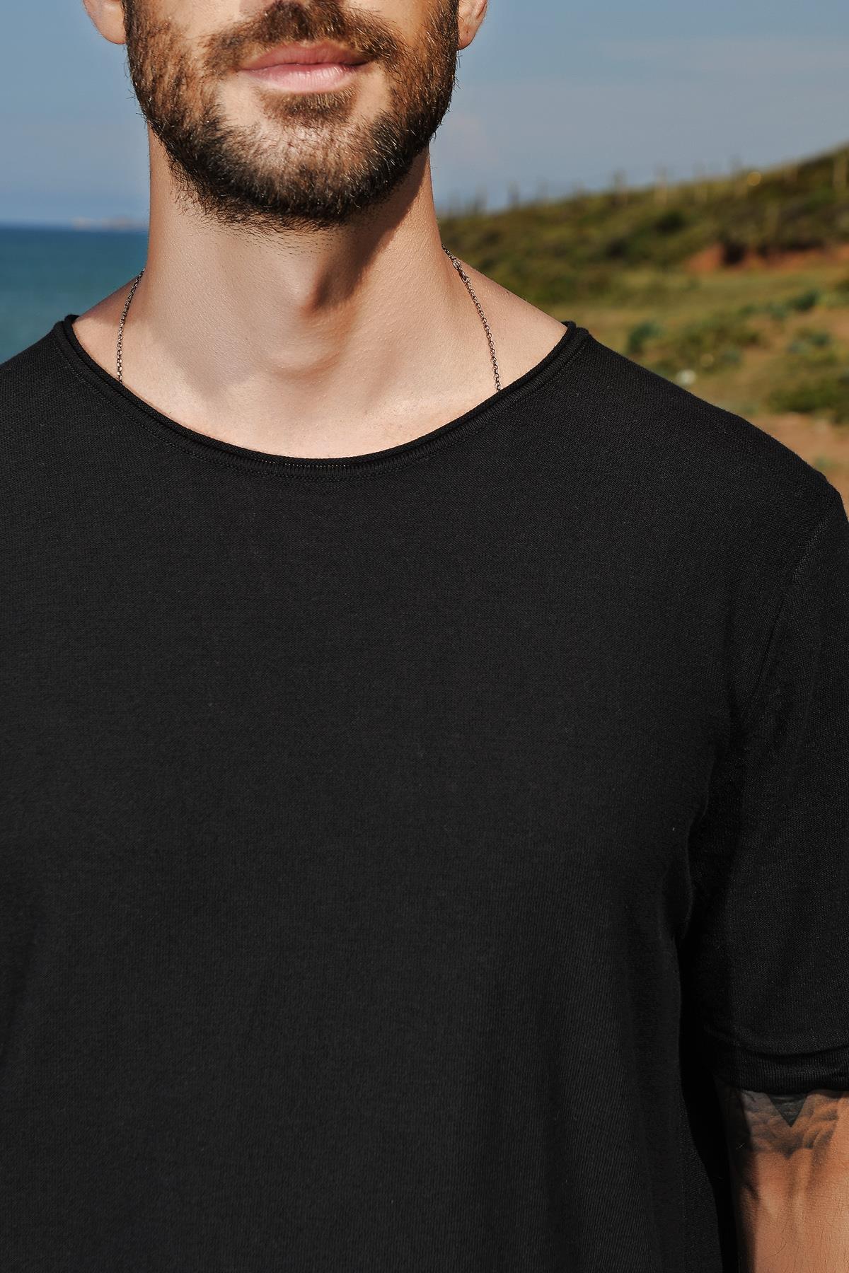 Chuba Erkek Bisiklet Yaka Oversize Triko T-Shirt 20S404