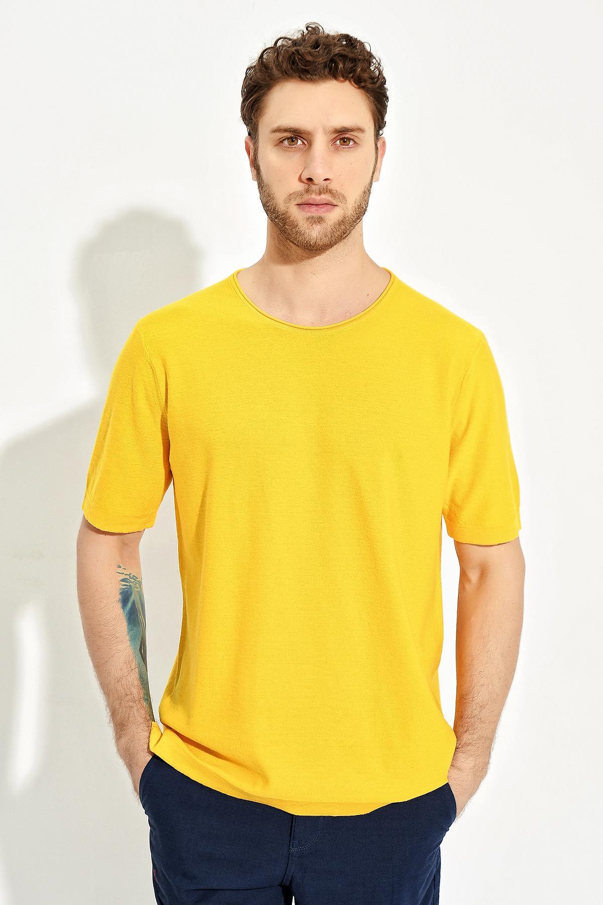 Chuba Erkek Bisiklet Yaka Oversize Triko T-Shirt 20S404