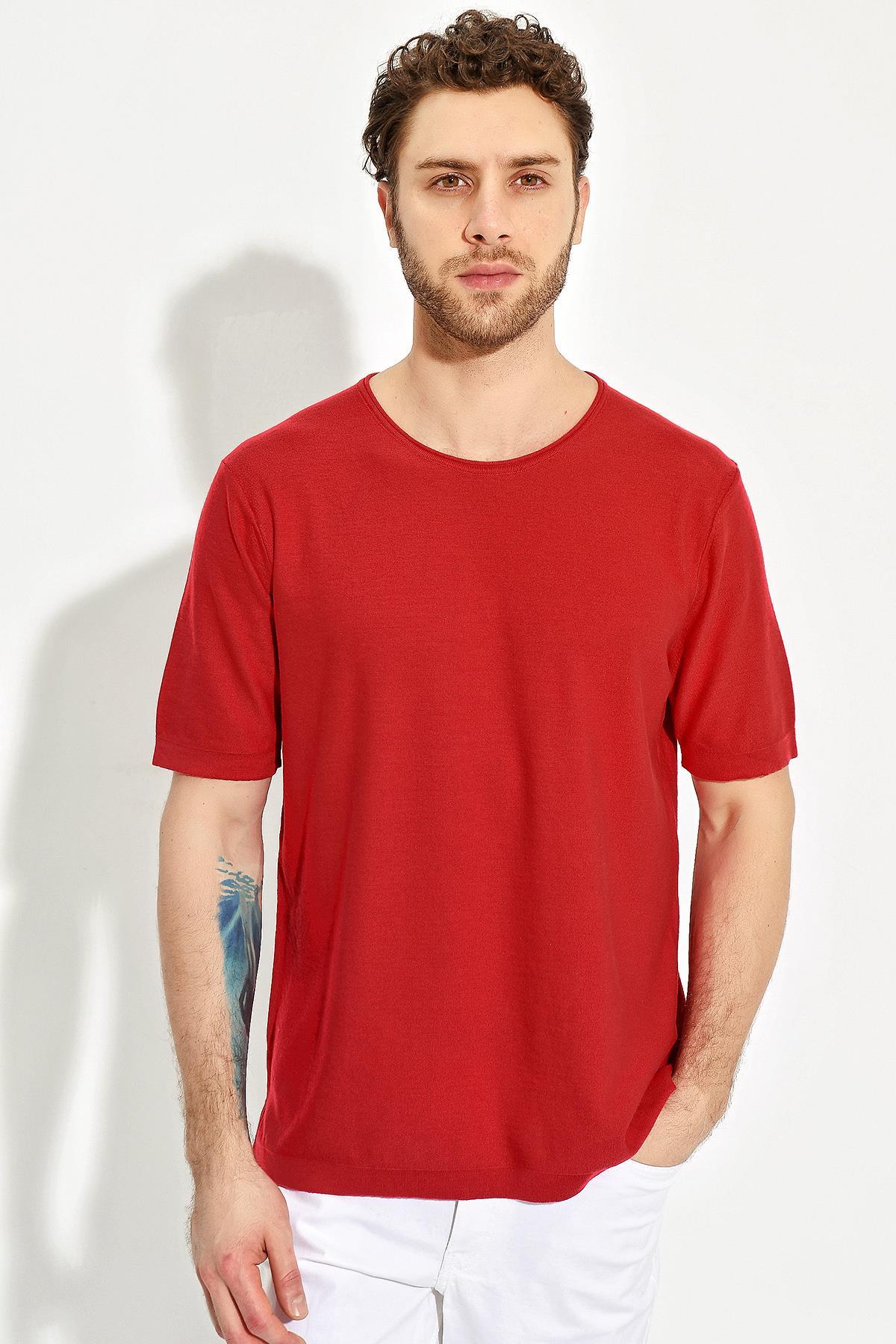 Chuba Erkek Bisiklet Yaka Oversize Triko T-Shirt 20S404