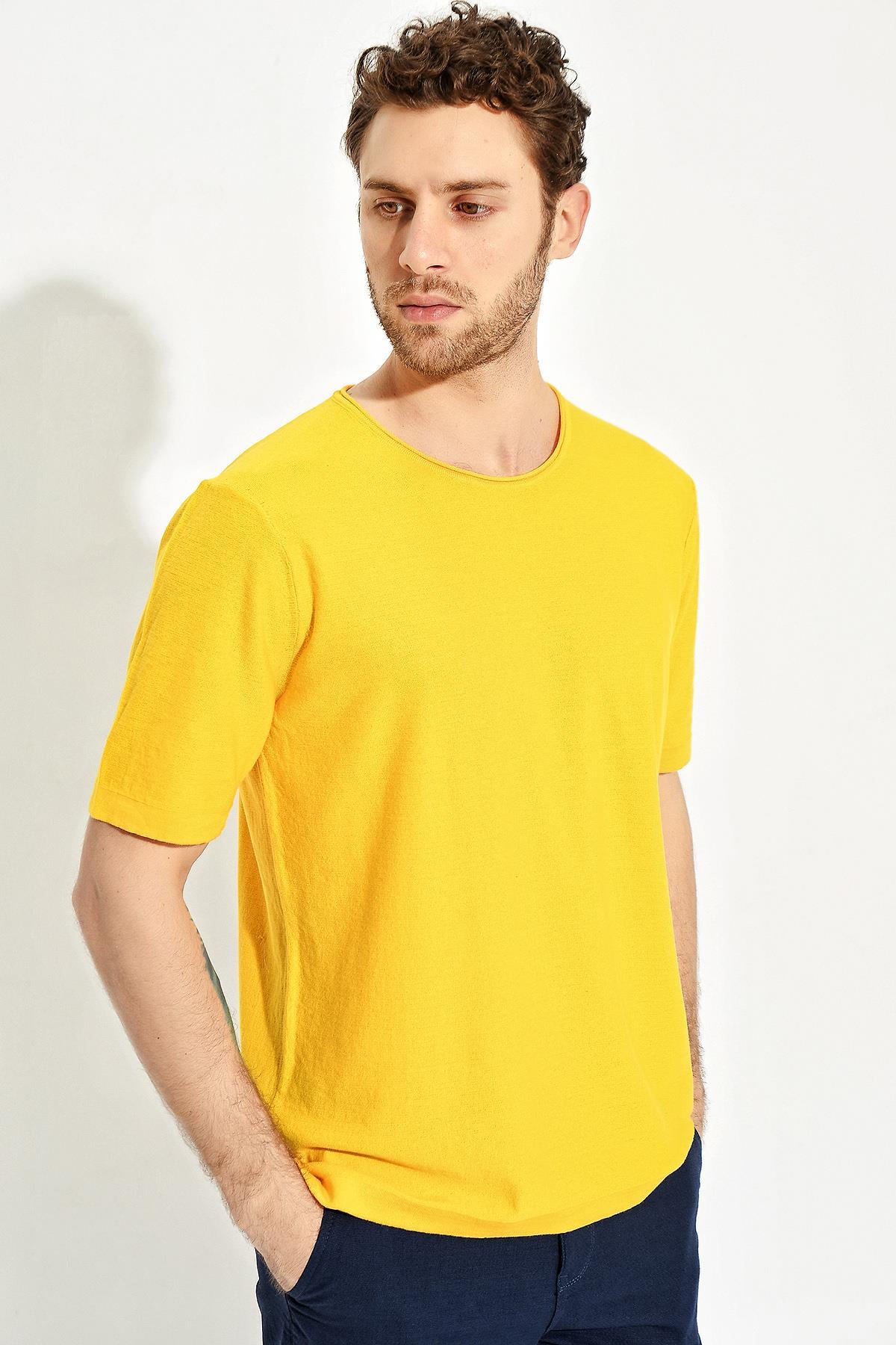 Chuba Erkek Bisiklet Yaka Oversize Triko T-Shirt 20S404
