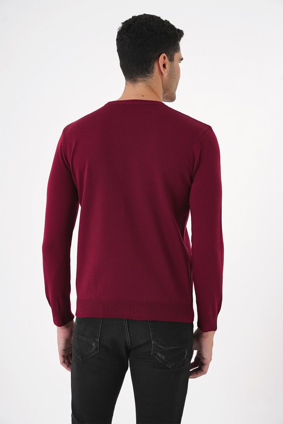 Chuba Erkek Bisiklet Yaka Triko Kazak Bordo 20W150